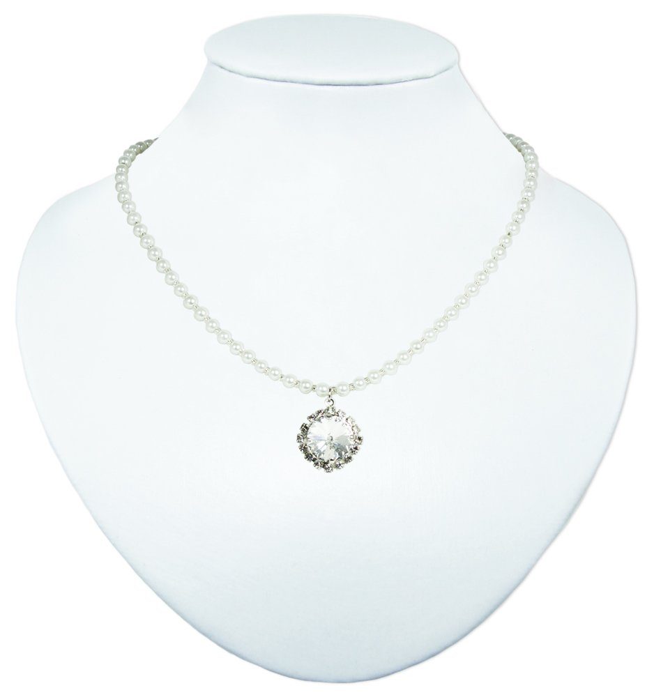 Perlenkette Perlencollier "Kate" mit Kristall von Swarovski® Anhänger