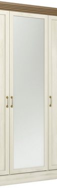 Feldmann-Wohnen Drehtürenschrank Royal (1-St) 157cm Pinie skandinavisch weiß Wildeiche Landhaus-Stil