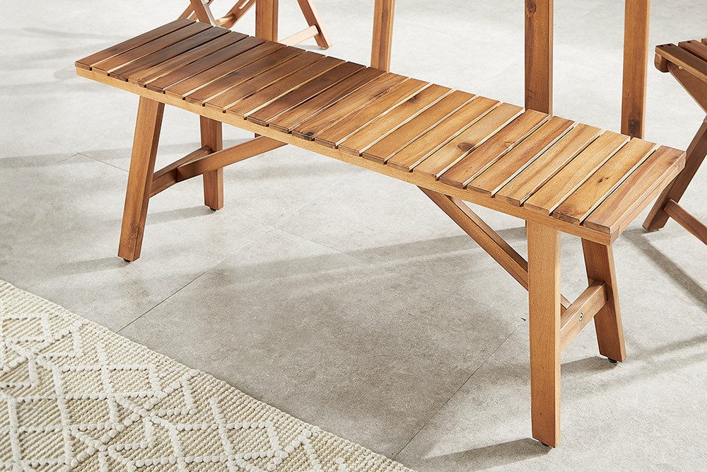 riess-ambiente Gartenbank BALI 110cm braun – wetterfest, Massivholz, Outdoo günstig online kaufen