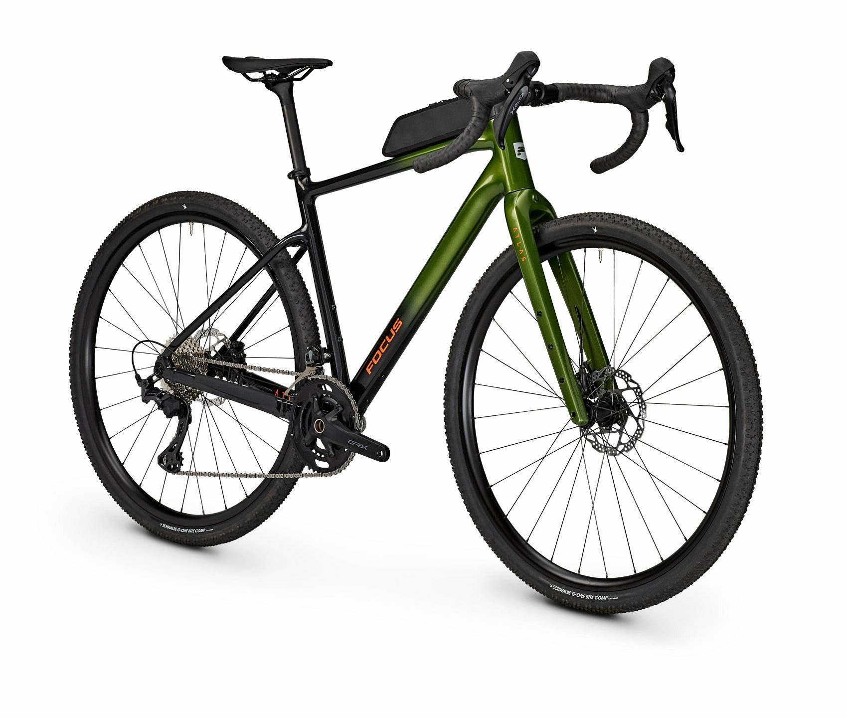 Focus Gravel Bike ATLAS 6.9 Spruce Green / Diamond Black 28" Diamond, 24-speed Shimano GRX 820, 12-speed rear derailleur