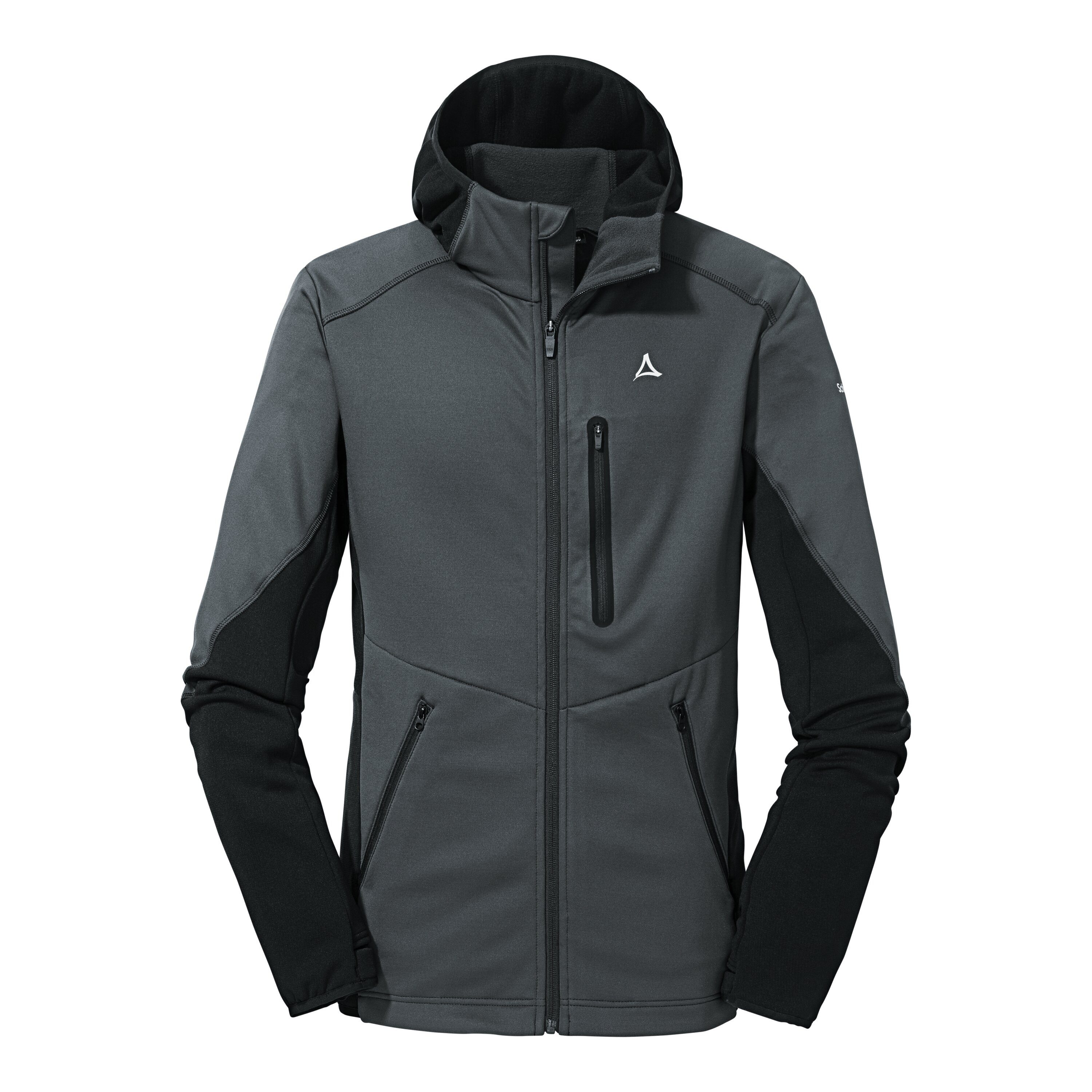 Fleecejacke Lodron Hoody (4-Wege-Stretch, schnell trocknend, warm) dunkelgrau