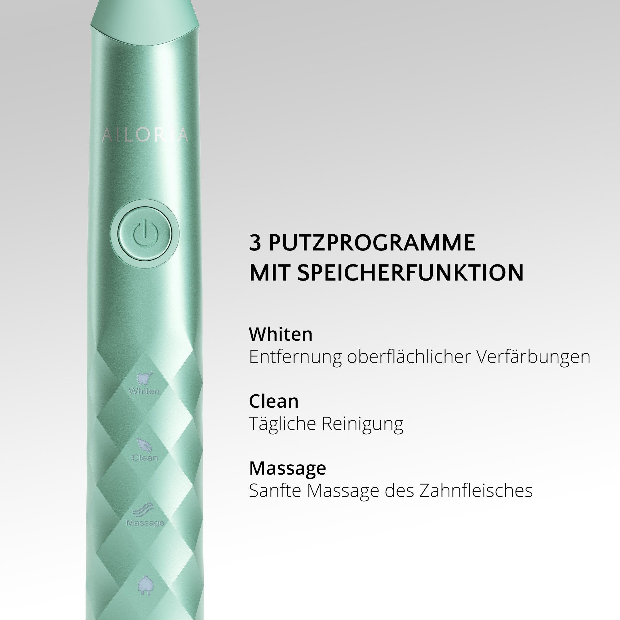 AILORIA Schallzahnbürste SHINE BRIGHT USB-SONIC TOOTHBRUSH Sommer-Edition, Aufsteckbürsten: 2 St., Dynamische Reinigungswirkung
