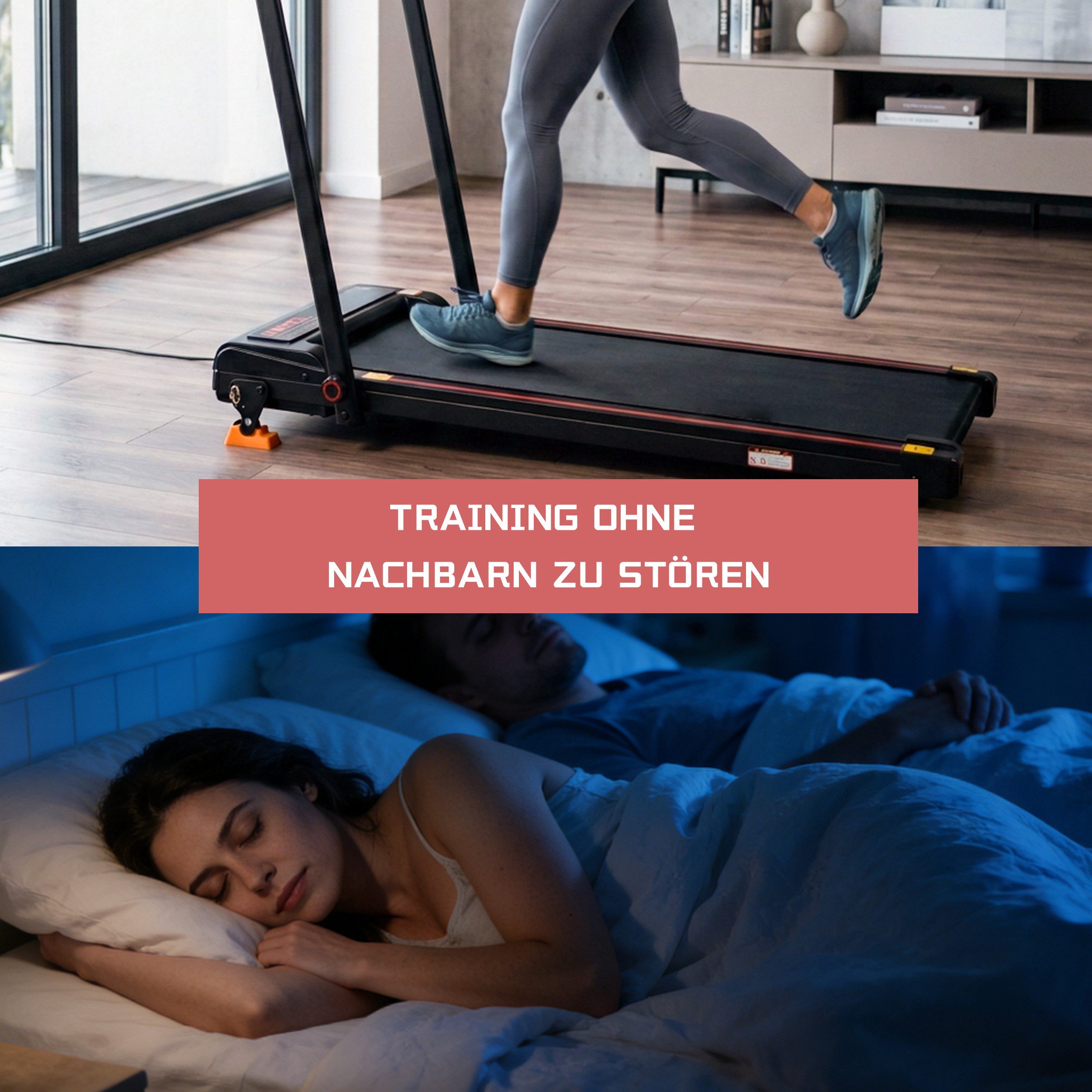 Vankel Laufband Walking Pad, Laufband für Zuhause, mit Steigung 8%, 1–6 km/h (mit Fernbedienung), nicht klappbar walking pad, bis 6km/h, belastbar, leise, 110 kg max.