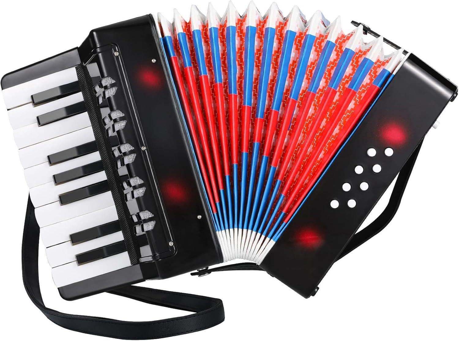 TLGREEN Knopf-Akkordeon Kinder-Akkordeon Ziehharmonika 17 Tasten, Musikinstrument (für Anfänger)