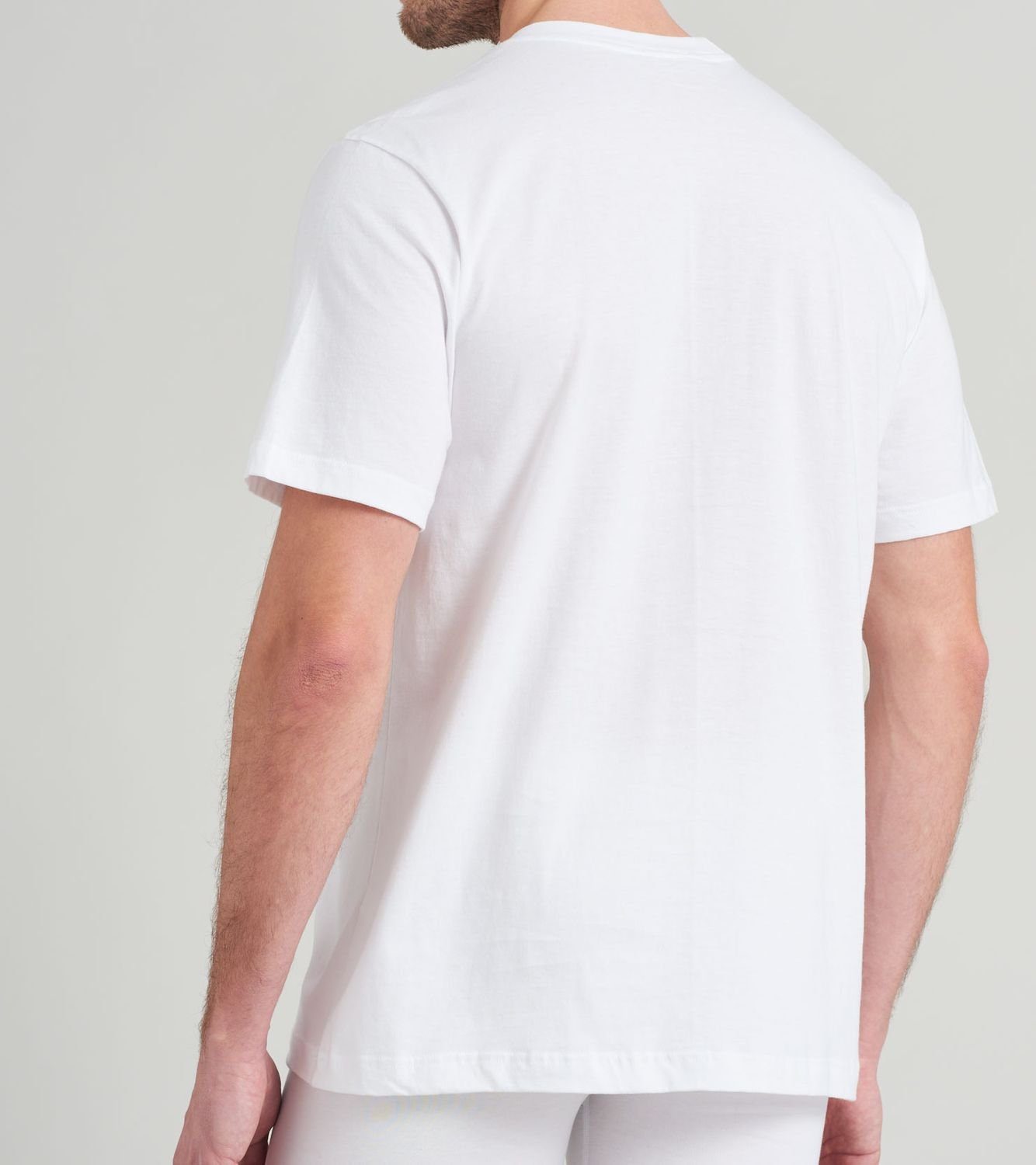 Rundhals-Ausschnitt x Essentials Weiss T-Shirt 4 Schiesser