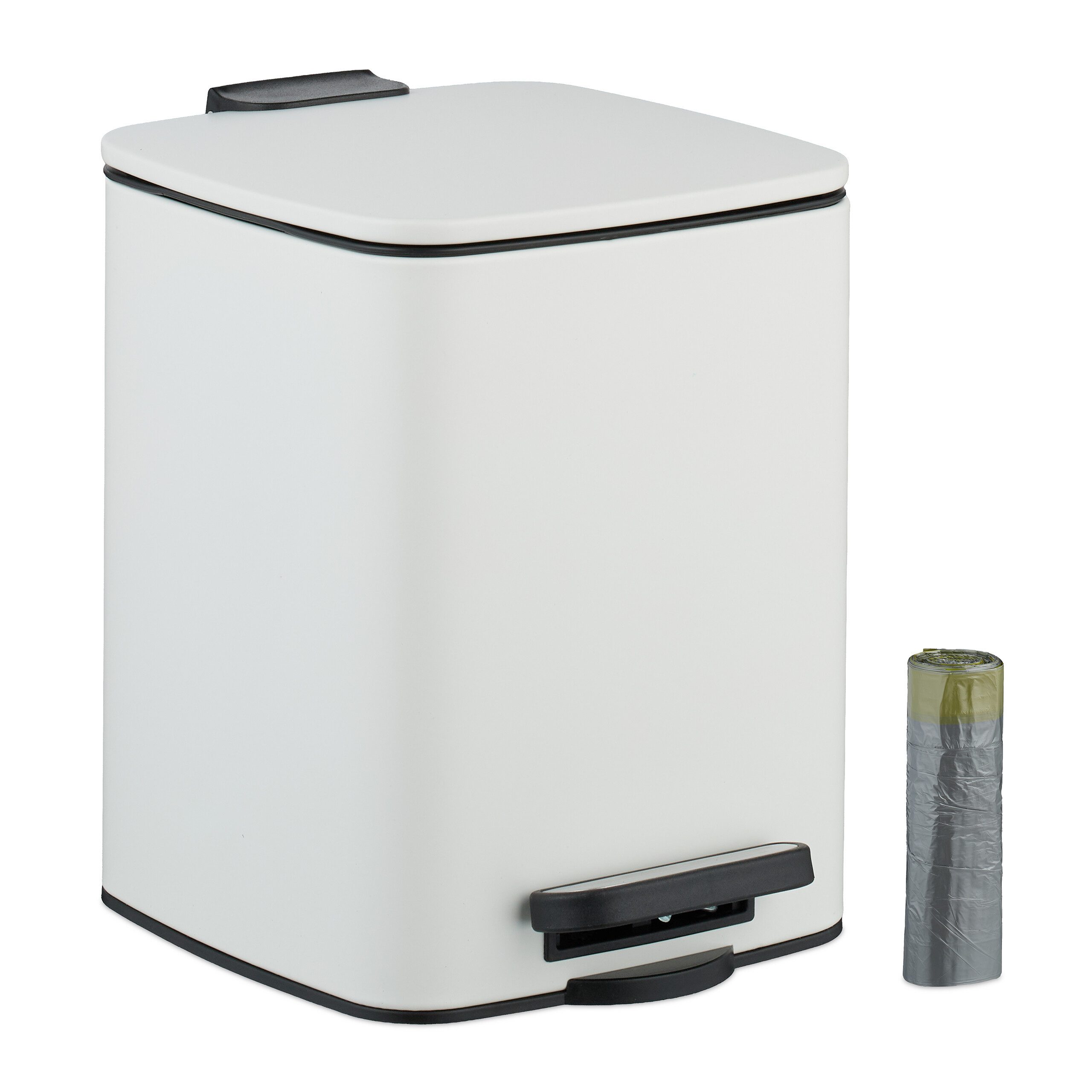 relaxdays Косметички Eckiger Косметички 6L mit Müllbeuteln, weiß