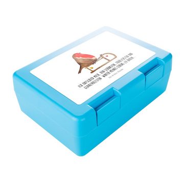 Mr. & Mrs. Panda Butterdose Rotkehlchen Schlitten - Weiß - Geschenk, Snackbox, Brotbox, Heiligabe, Premium Kunststoff, (1-tlg), Luftlöcher