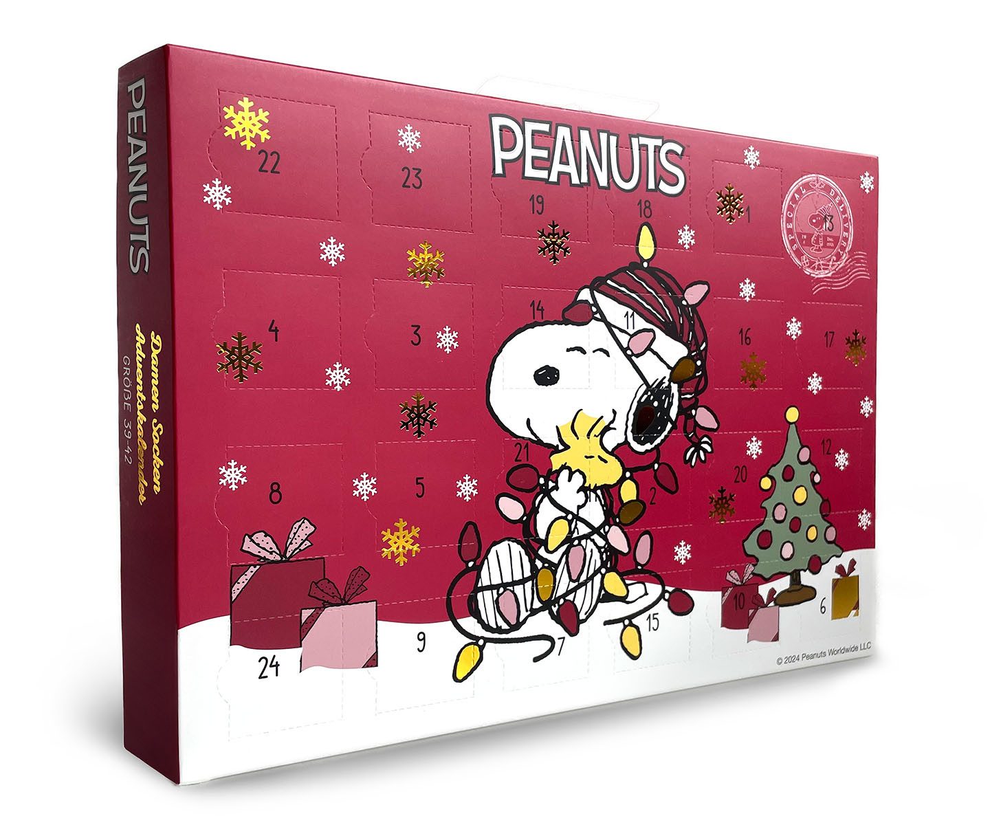 Sockswear Socken Peanuts Adventskalender Damen o Herren Sockenkalender