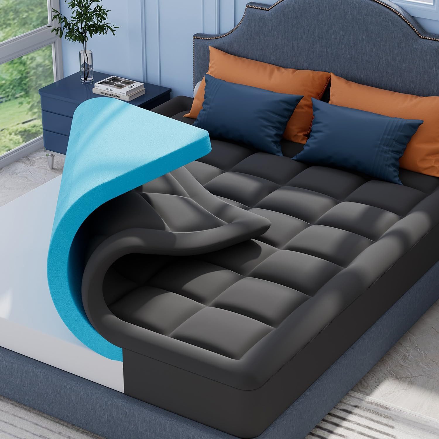 Elemuse, Topper H3/H4 Gel Memory-Schaum Matratzentopper, Waschbar Bezug, 7 günstig online kaufen