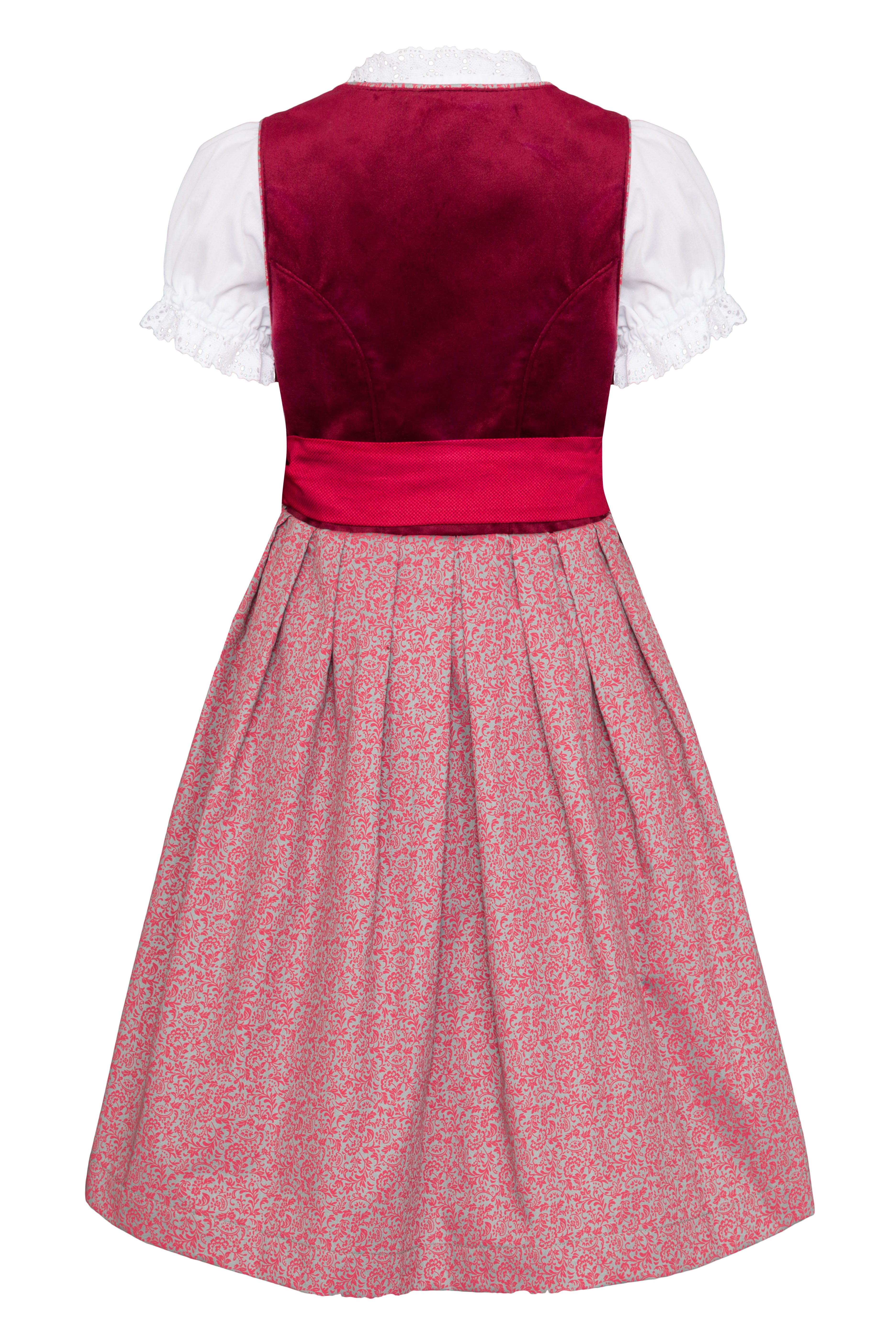 Ramona Lippert Dirndl Kinderdirndl Zoe – Festliches Samt-Dirndl rot für Mädchen