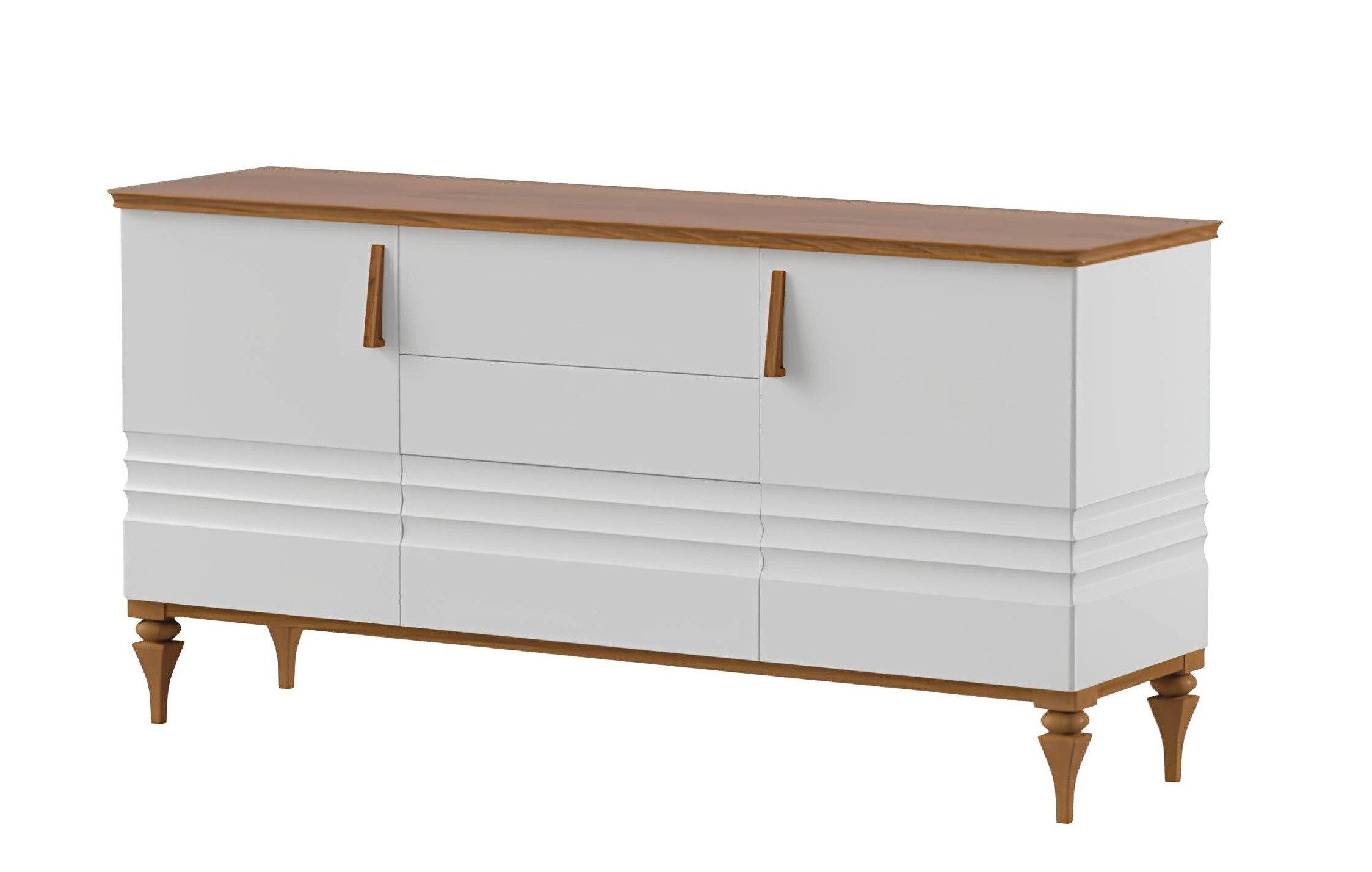 Xlmoebel Kommode Traditioneller Schubladenschrank Vitrine Schubladenkommode Weiß (Kommode), Hergestellt in Europa