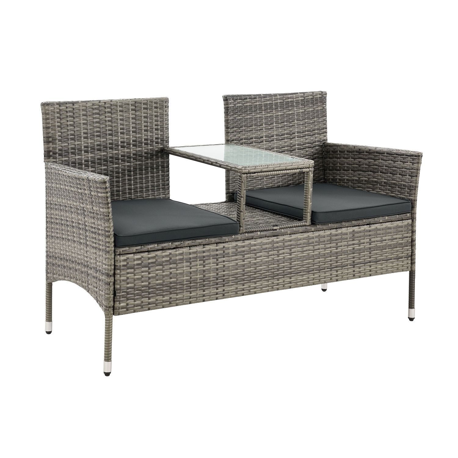 Juskys Balkonset Monaco, Balkonmöbel in Rattan-Optik, günstig online kaufen