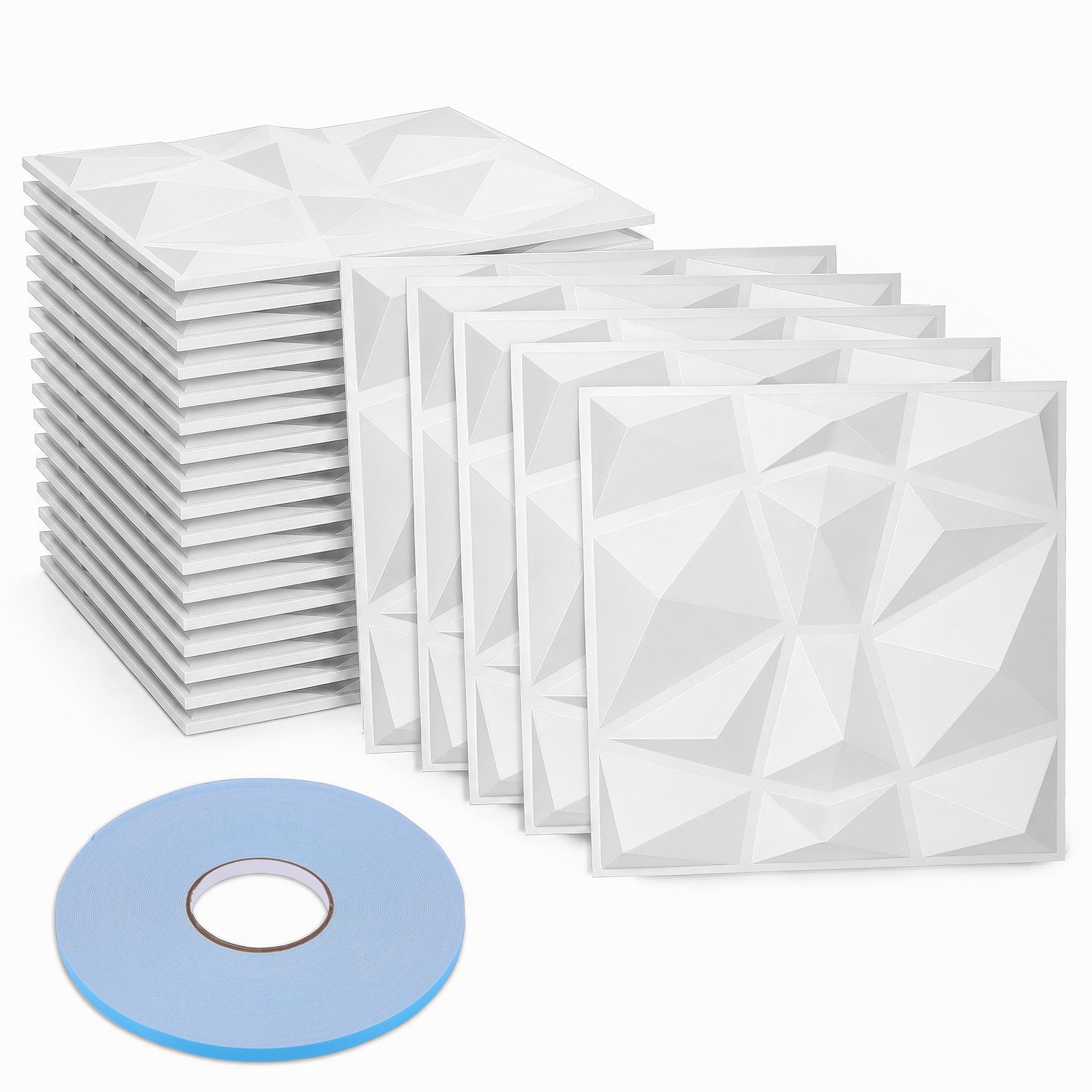 BlingBin 3D Wandpaneel 20 Stück 3D Wandpaneele Selbstklebend Steinoptik, BxL: 30x30 cm, 0,09 qm, (20 Stück, 20-tlg., 30 × 30 cm, 3D Paneele PVC Platte) Wandaufkleber für Innenwanddekoration, für Möbel Wandtür
