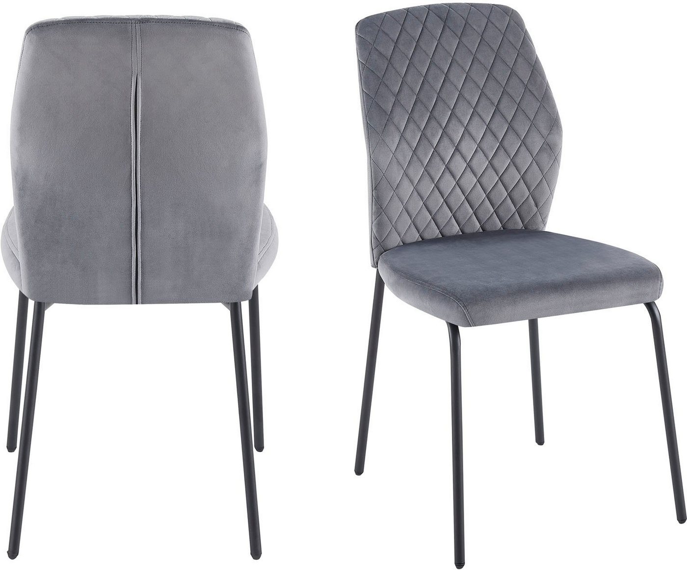 SalesFever 4-Fußstuhl Esszimmerstuhl mit elegantem Stil (Set, 2 St), 2er Set mit eleganter Wabensteppung im Rücken