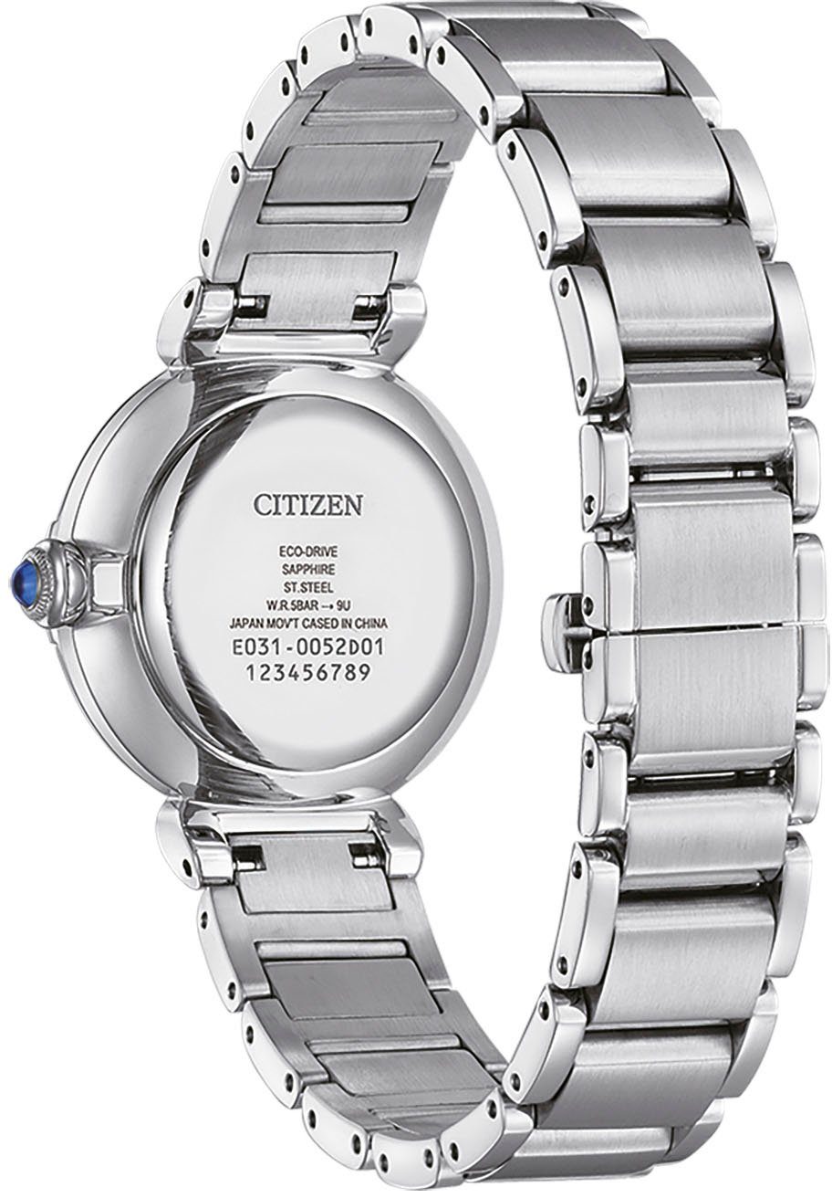 Citizen Solaruhr EM1060-87N, Armbanduhr, Damenuhr, Edelstahlarmband, Saphirglas