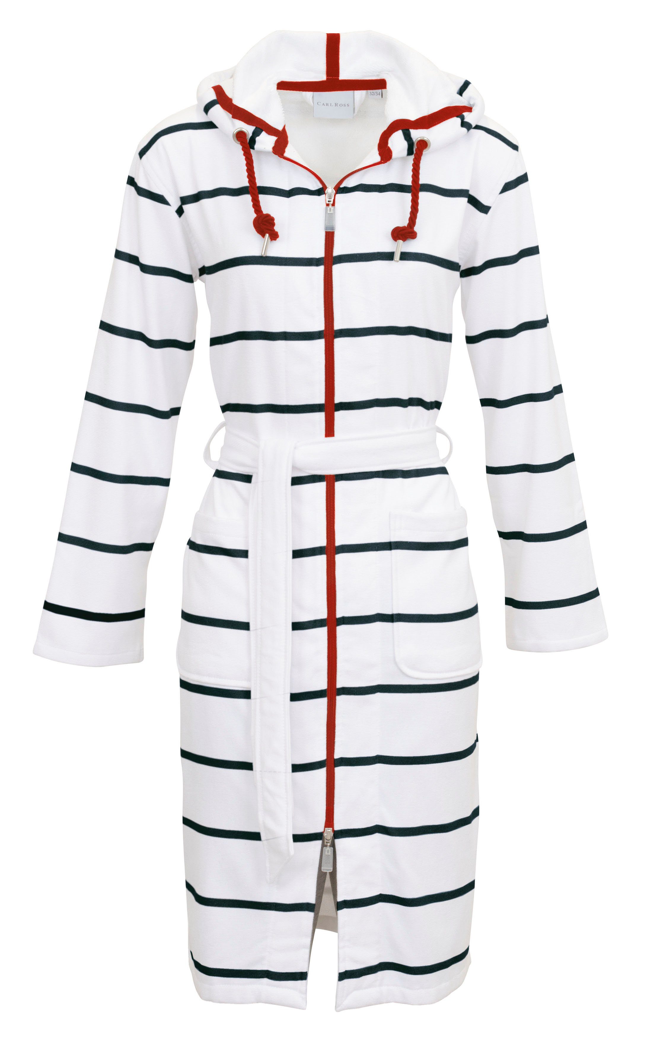 Carl Ross Damenbademantel 560410, Midilänge, Baumwoll-Mix, Kapuze, Reißvers günstig online kaufen