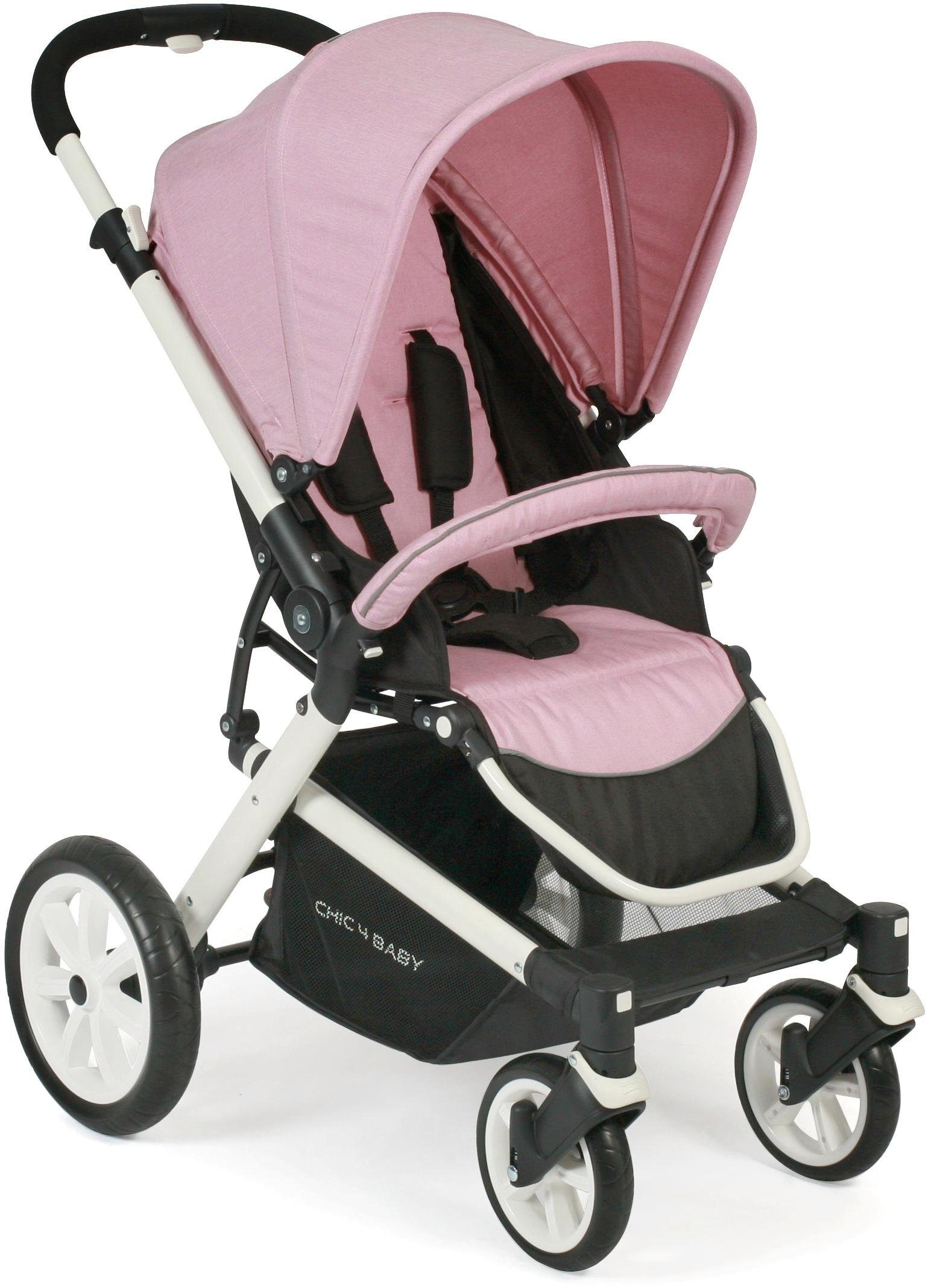 CHIC4BABY Sport-Kinderwagen Boomer, rosa, mit schwenk- und feststellbaren Vorderrädern