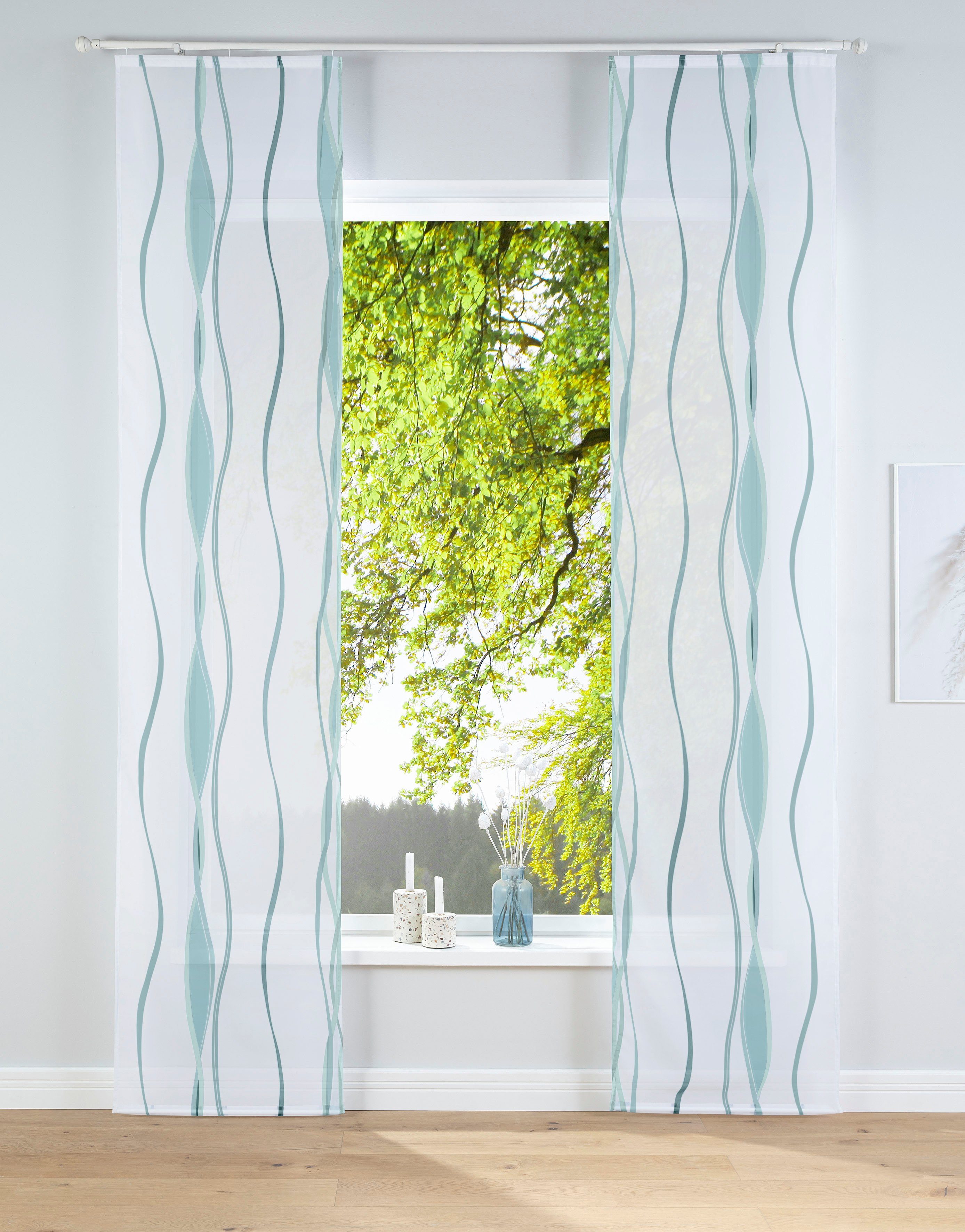 my home Schiebegardine Dimona (2 St), Klettschiene, transparent, Voile, 2-e günstig online kaufen