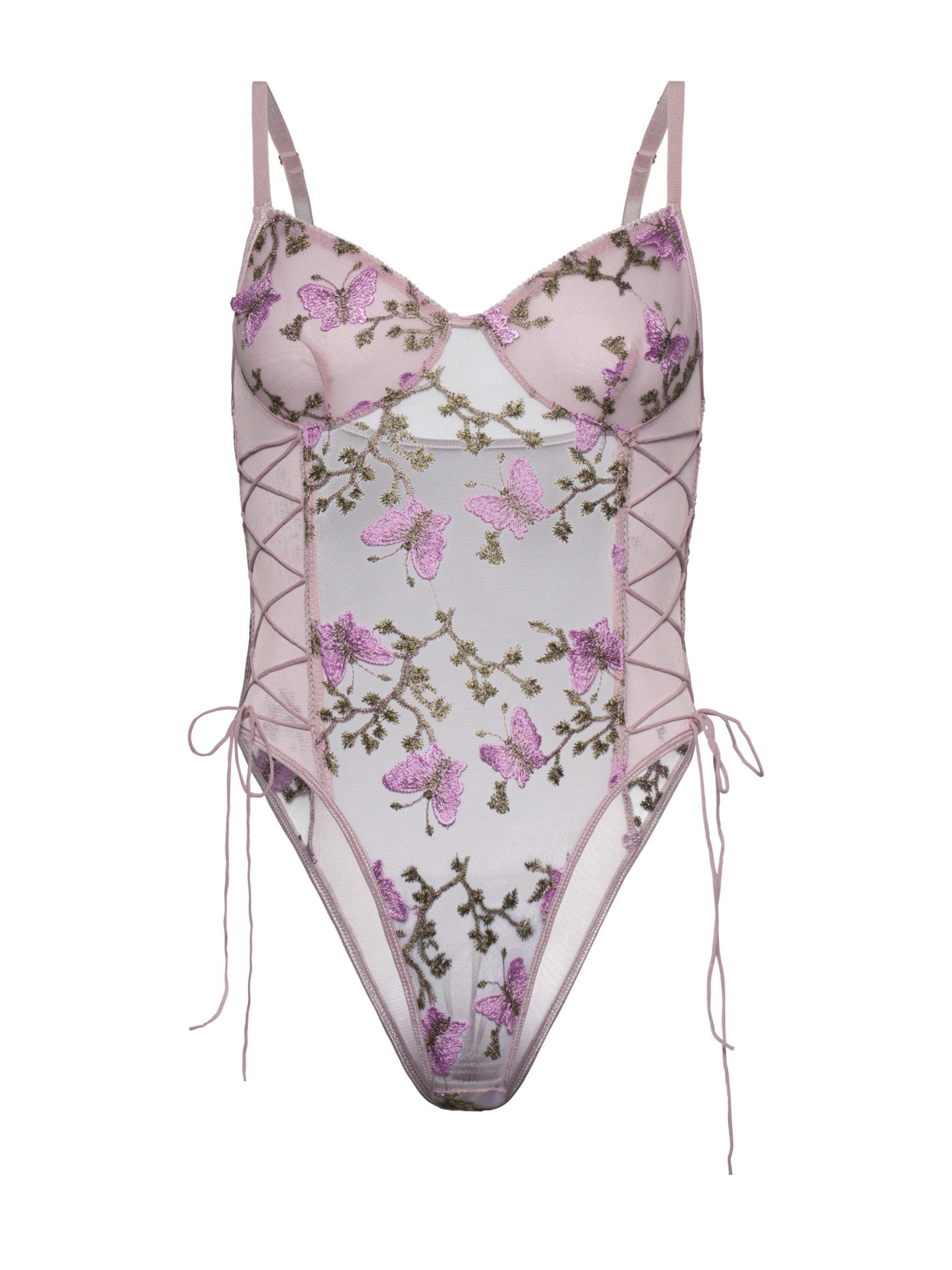 Elegant Love Body Bodysuit, ärmelloser Dessous, Damenunterwäsche Elegante Reizwäsche, rückenfrei Strappy Lingerie mit Spaghettiträgern