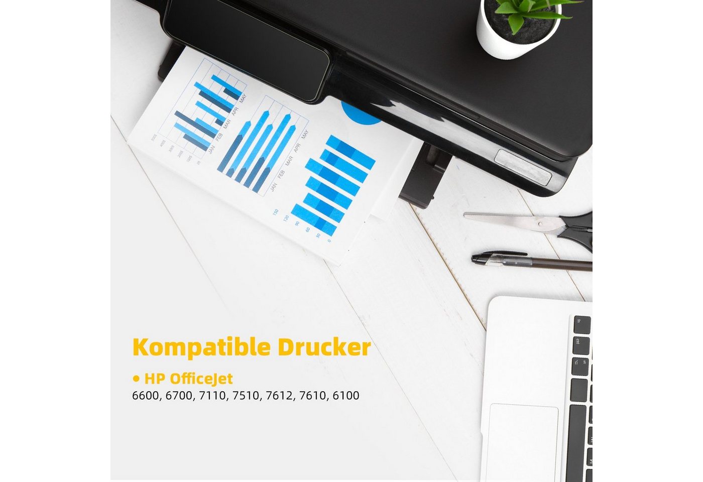Thumbnail - faedra HP Tinte 932XL 933XL Pack 8 Stück für HP Officejet 6100 6600 6700 7110 Tintenpatrone (Packung, HP Druckerpatrone ...