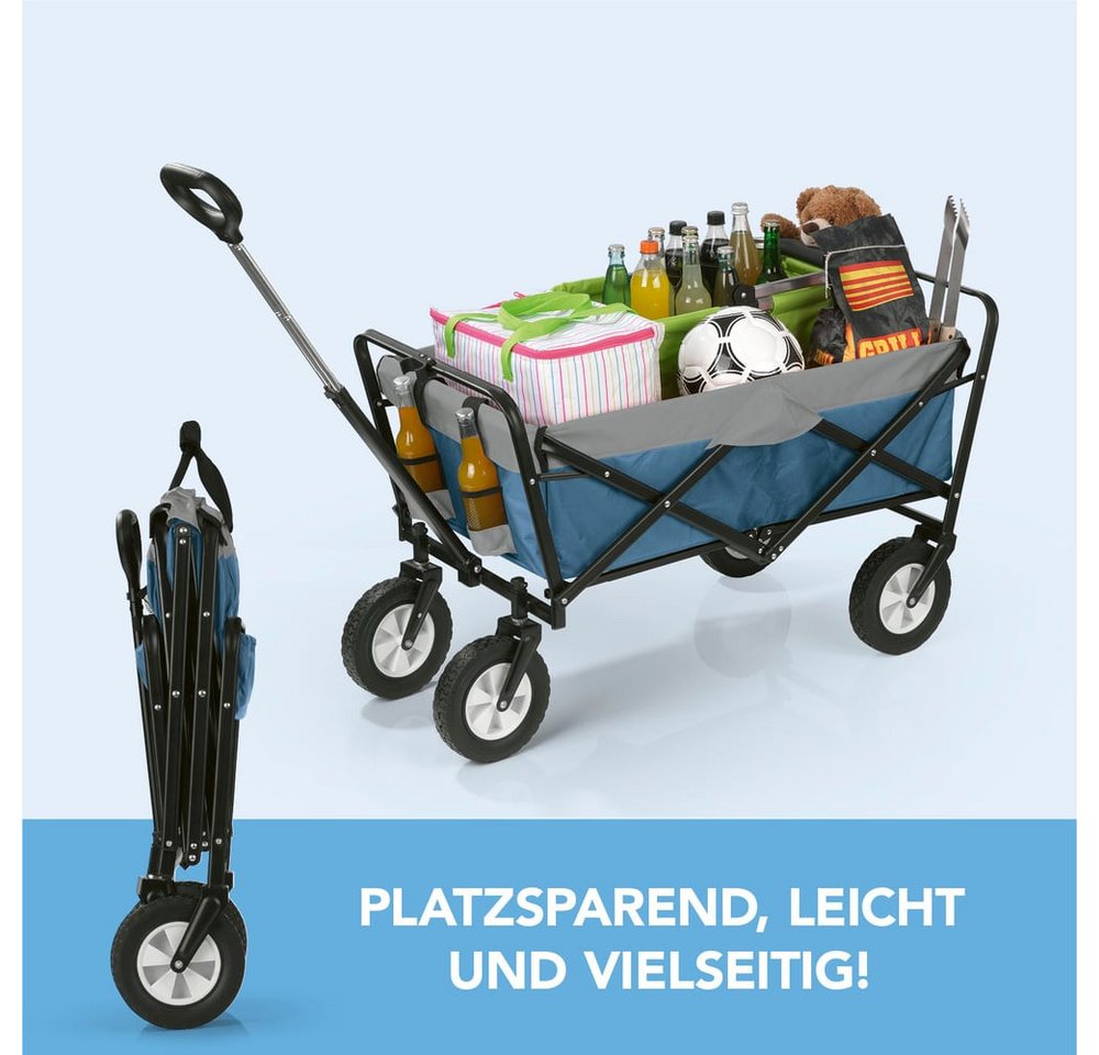 Thumbnail - EASYmaxx Bollerwagen faltbar 80kg blau/grau