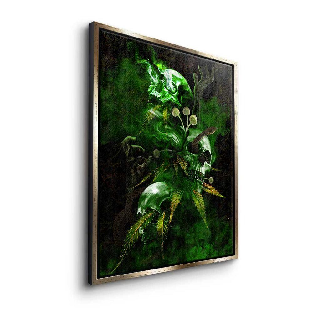 DOTCOMCANVAS® Leinwandbild, Premium Leinwandbild - - Rahmen Pop ohne Art Death Green - Mindset Motivation 