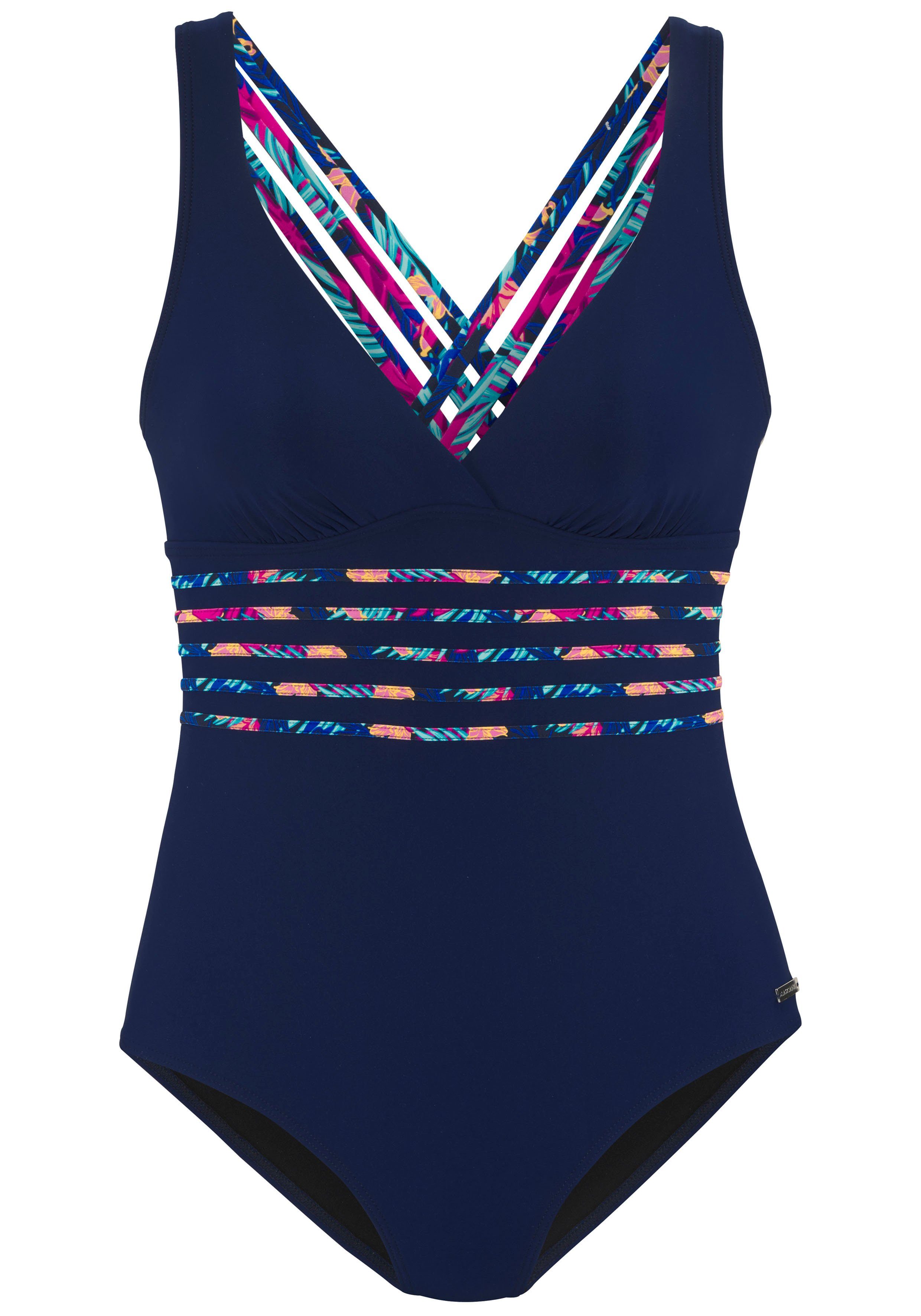 LASCANA Badeanzug Exotic mit modisch überkreuzten Trägern günstig online kaufen