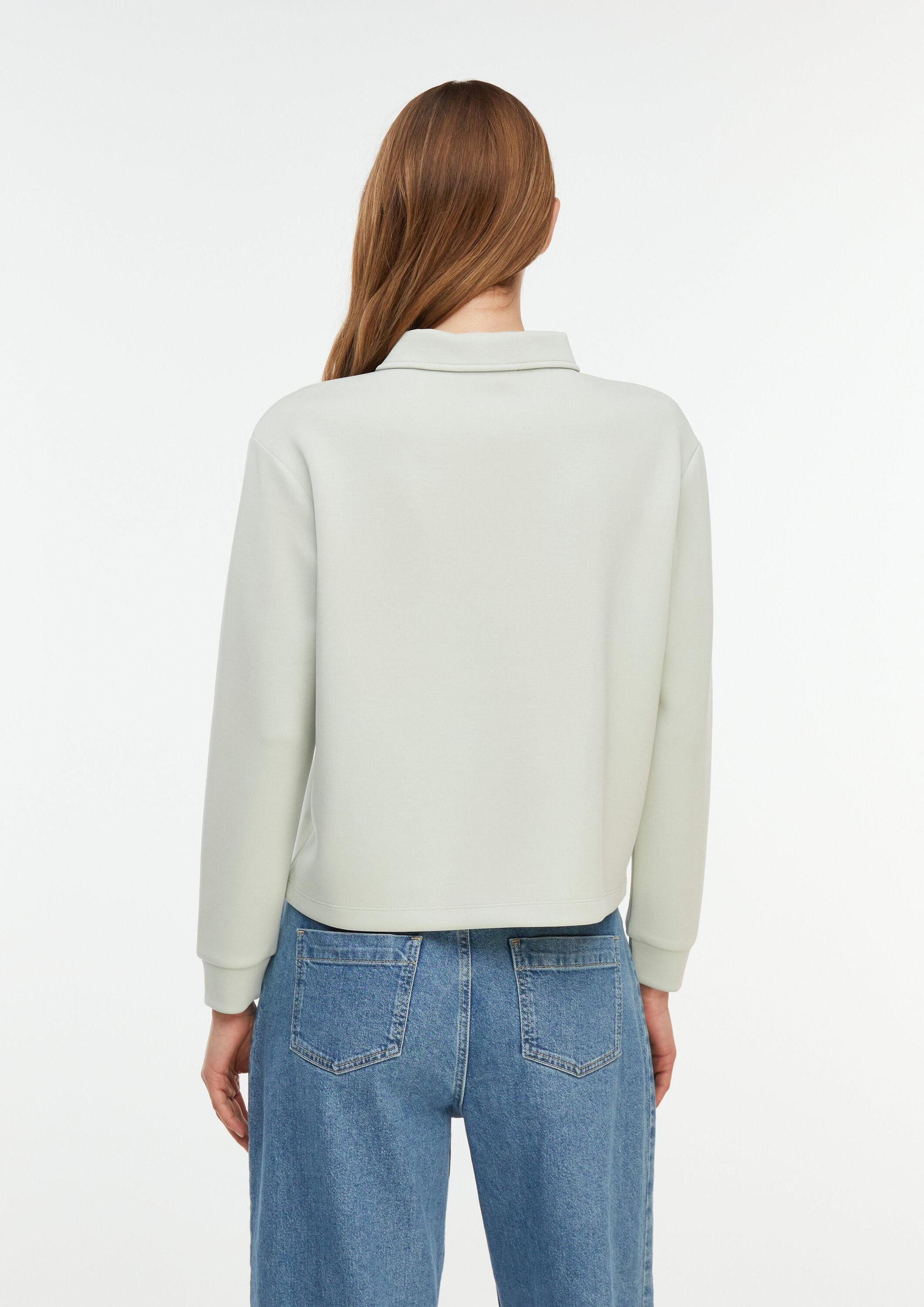 comma Sweatshirt Sweatshirt Softes Sweatshirt mit Polokragen