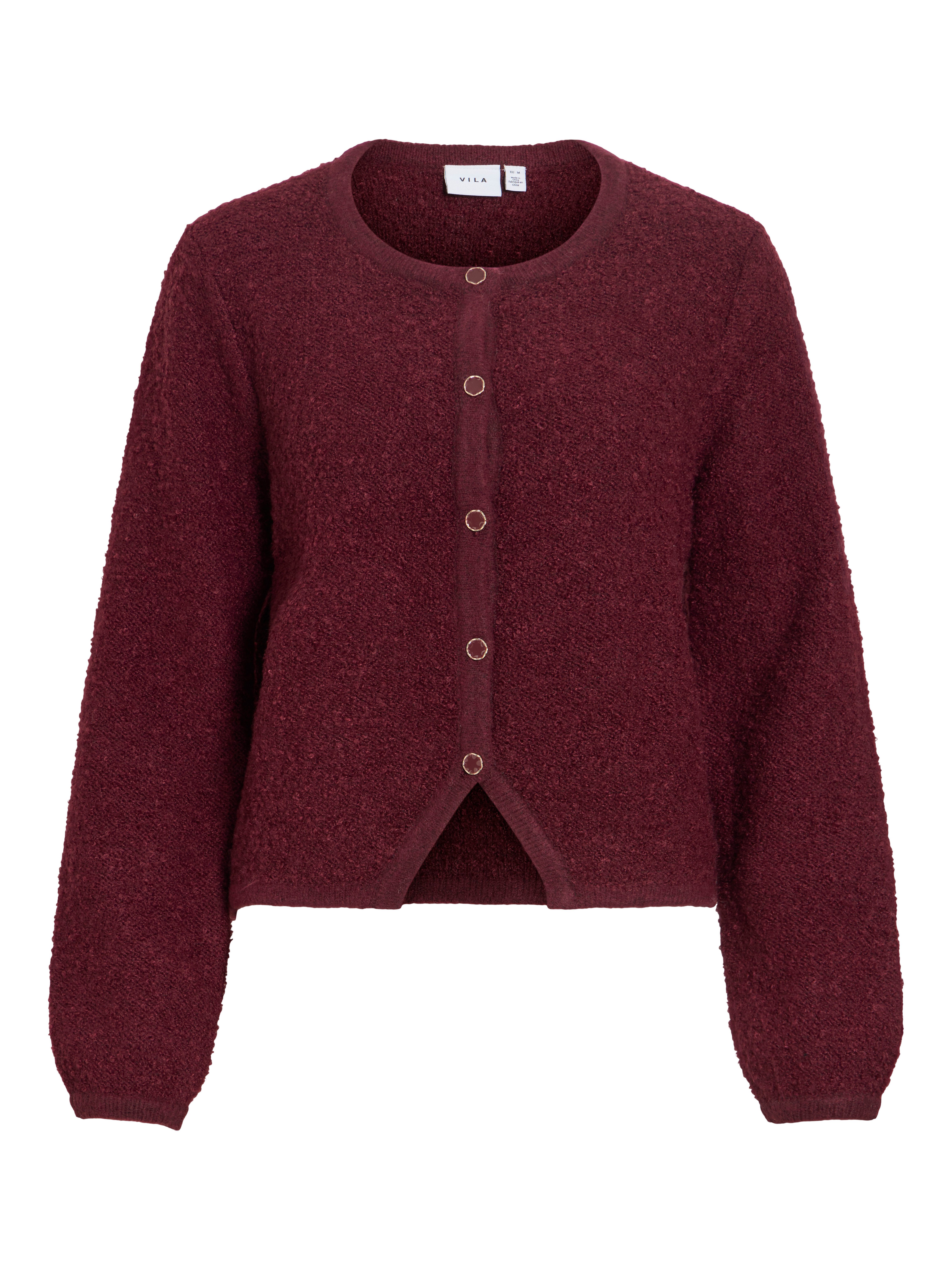 Vila Strickjacke VIPIGGA O-NECK L/S KNIT JACKET NOOS Materialmix – Bild 4 von 5