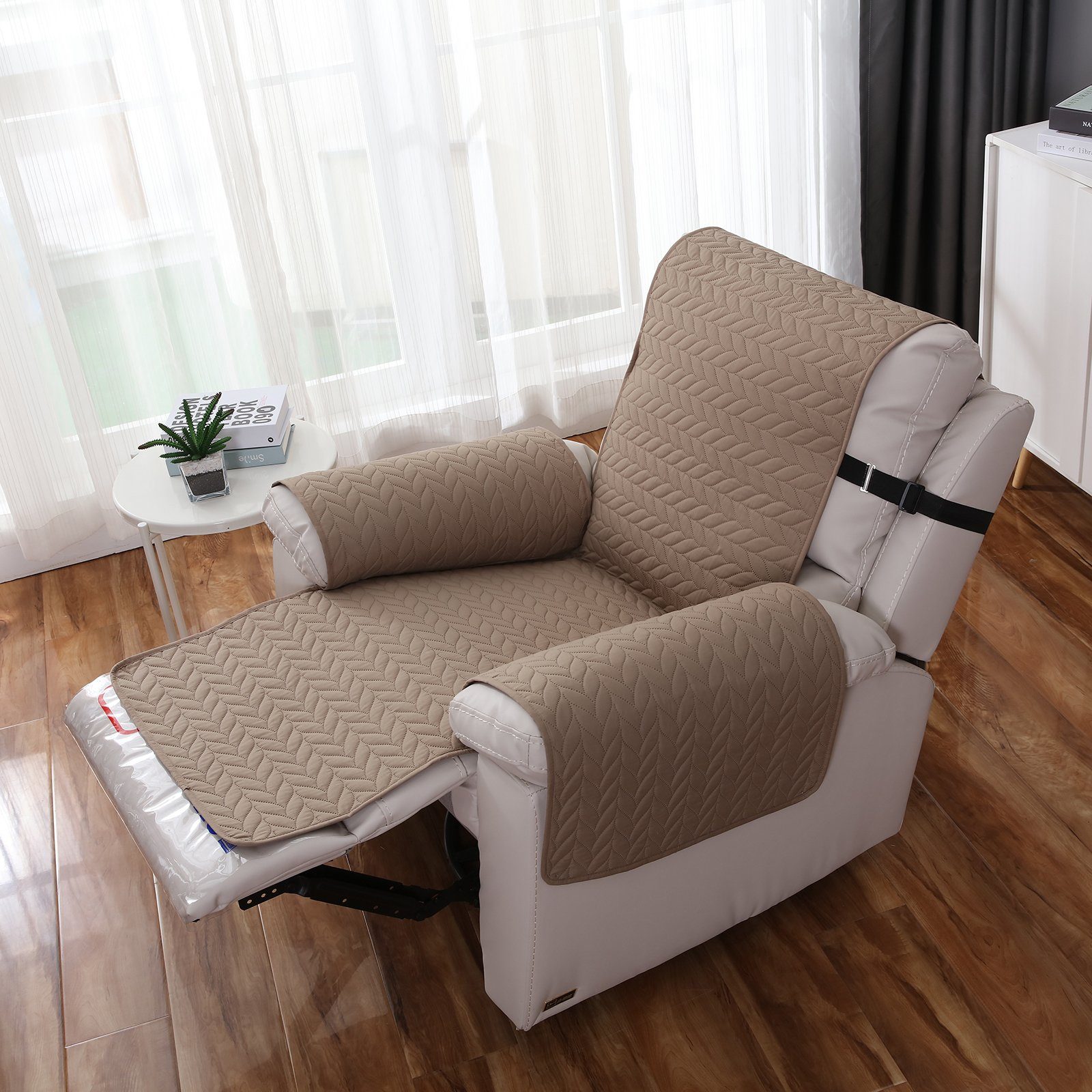 BTTO Sesselschoner Sofahusse Sesselschoner Fernsehsessel 1- Sitzer, Wasserdicht,3 Farben, mit Armlehnen,Silikon Anti-Rutsch