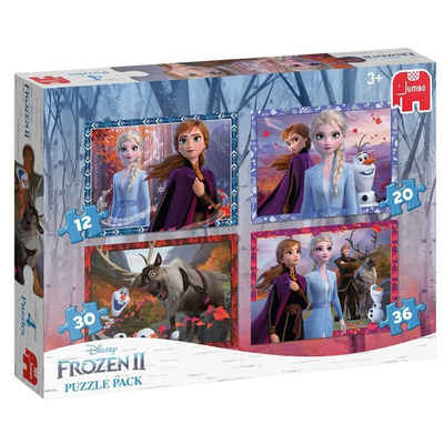 Disney Frozen Puzzle 4 in 1 Kinder Puzzle Box Disney Frozen II Eiskönigin Jumbo, 36 Puzzleteile