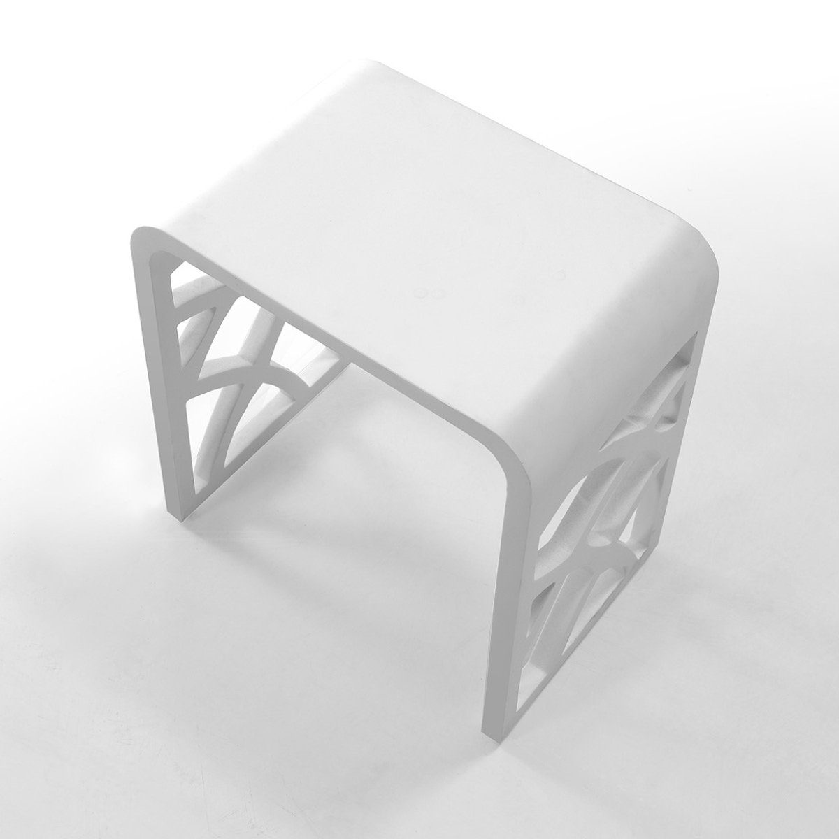 KZOAO Duschhocker Design Spa Badhocker aus Mineralguss Modell "Padua", belastbar bis 150 kg
