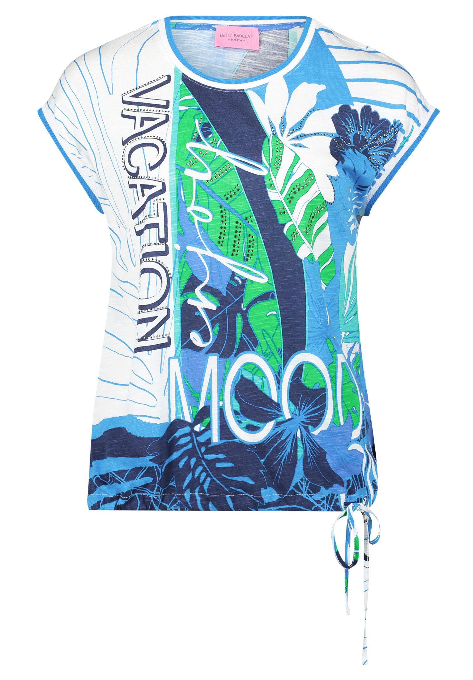 Betty Barclay Kurzarmshirt Damen Printshirt mit Tunnelzug (1-tlg) Glitzerst günstig online kaufen