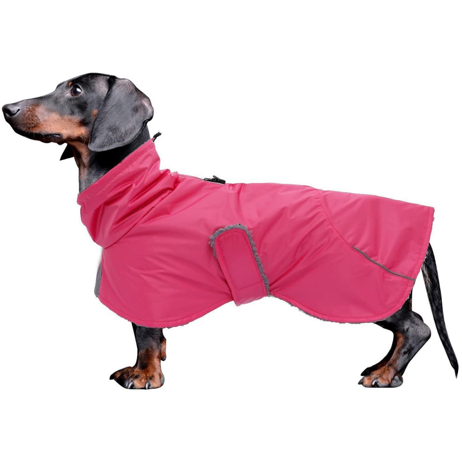 LuxusKollektion Hunderegenmantel Hundemantel Dackel Rosa XS