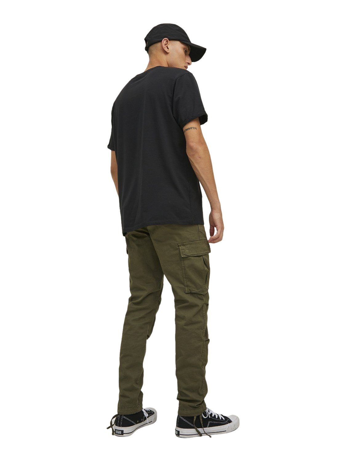 JJTUCKER mit Olive Stretch Jones 12216664 & Night SOLID JPSTACE Cargohose Jack