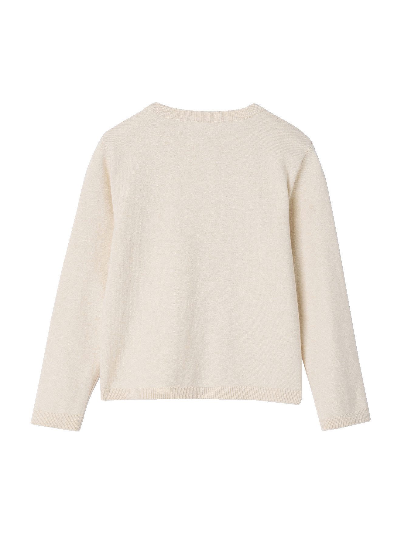 vertbaudet Strickjacke Mädchen Strickjacke BASICS Runder Ausschnitt, Knopfverschluss