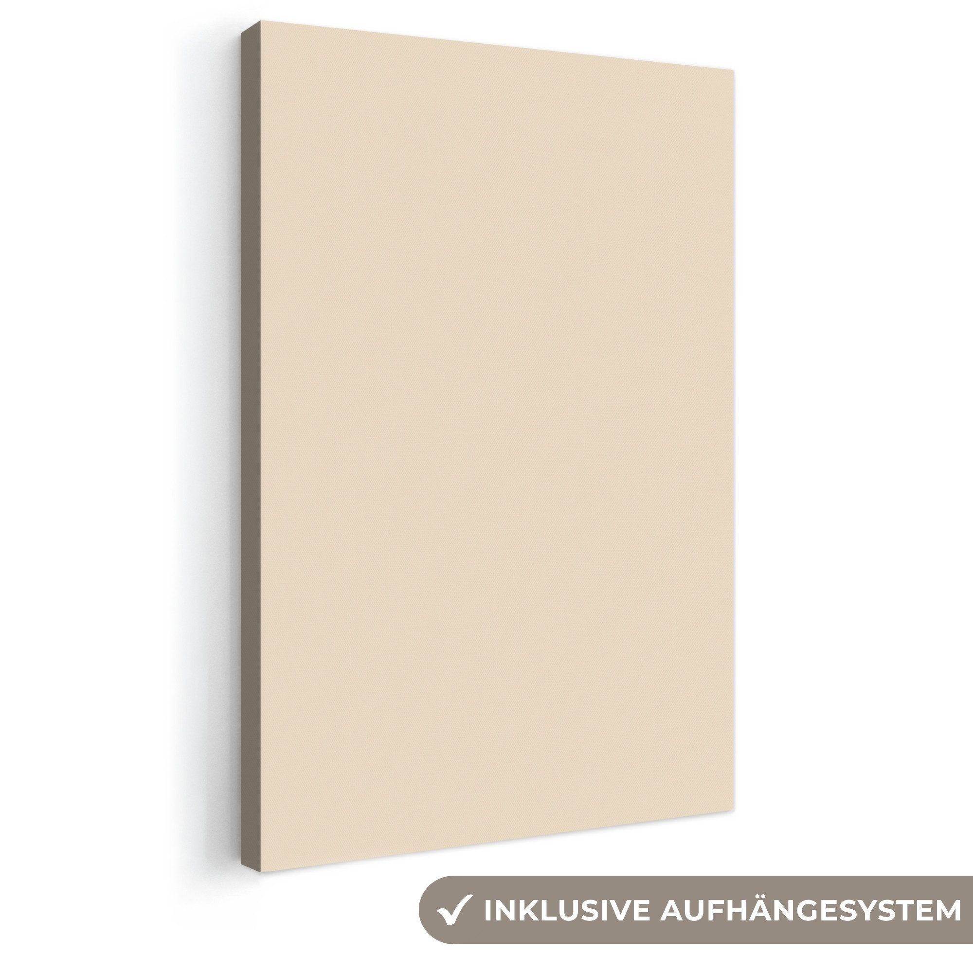 OneMillionCanvasses® Leinwandbild Creme – Nude – Neutral, Fotodruck (1 St), Leinwand Canvas Wandbild, Wanddekoration 20x30 cm