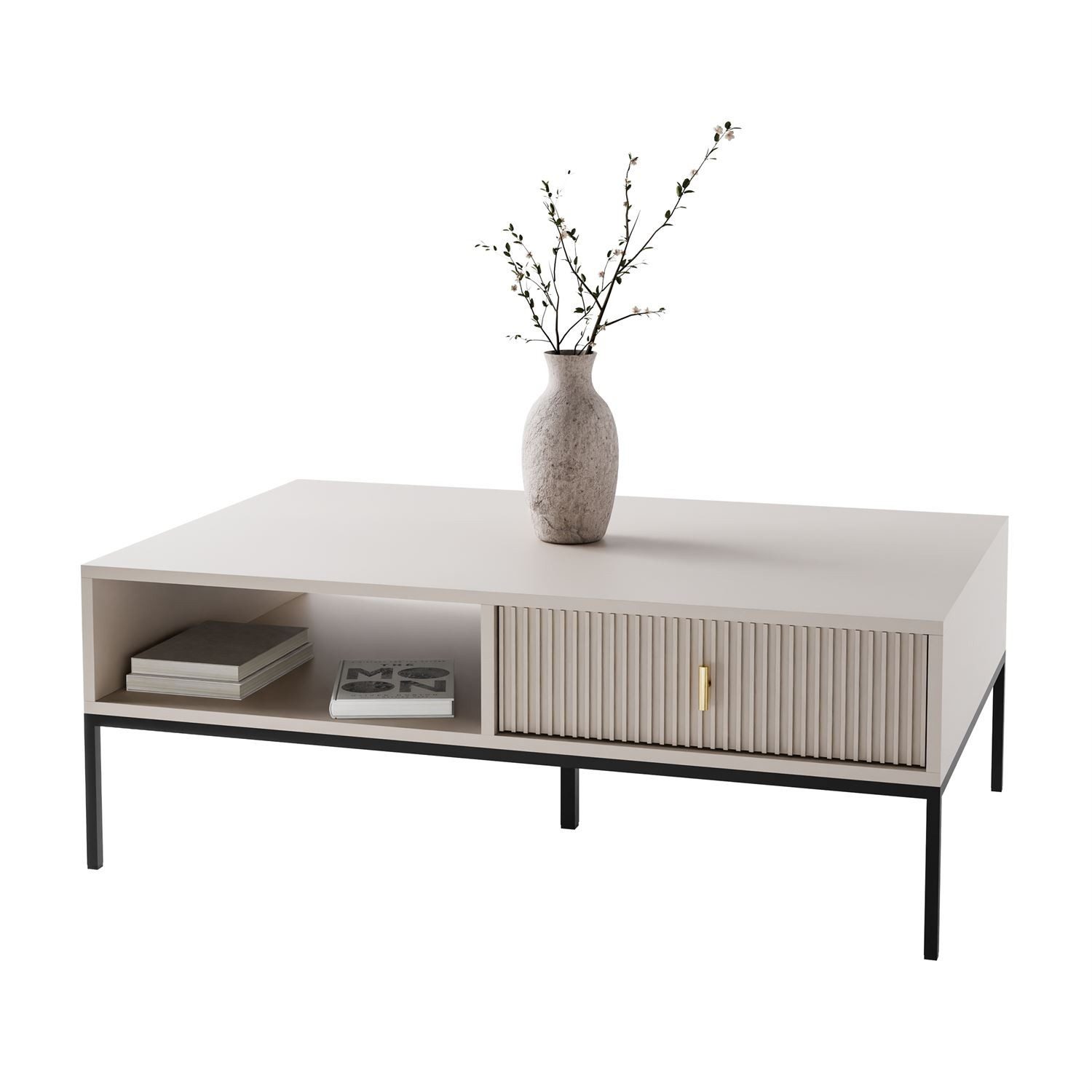 Lookway Couchtisch MIDNIGHT mit Schublade auf Gestell, Breite 104 cm