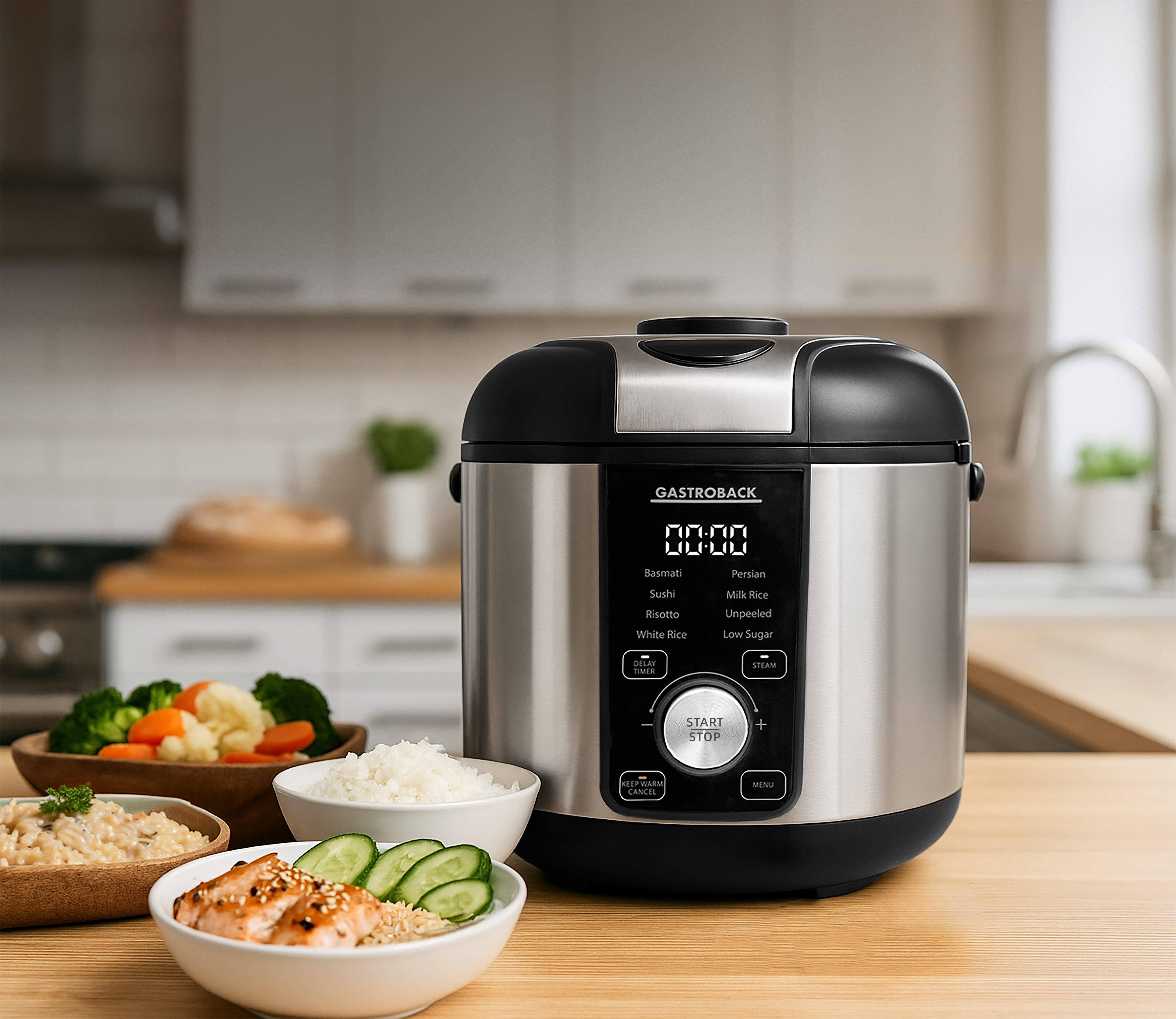 Gastroback Reiskocher RiceControl low carb & steam 3 L, 500 W