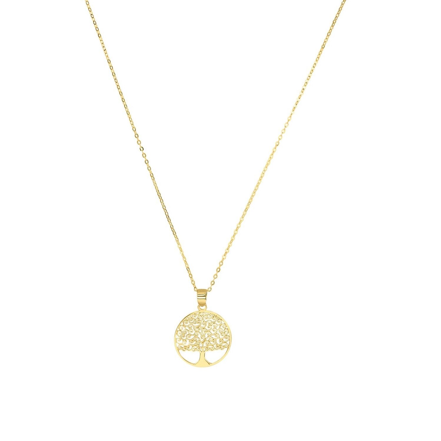 Amor Goldkette für Damen, Gold 375, Lebensbaum (2-tlg., Kette mit Anhänger)