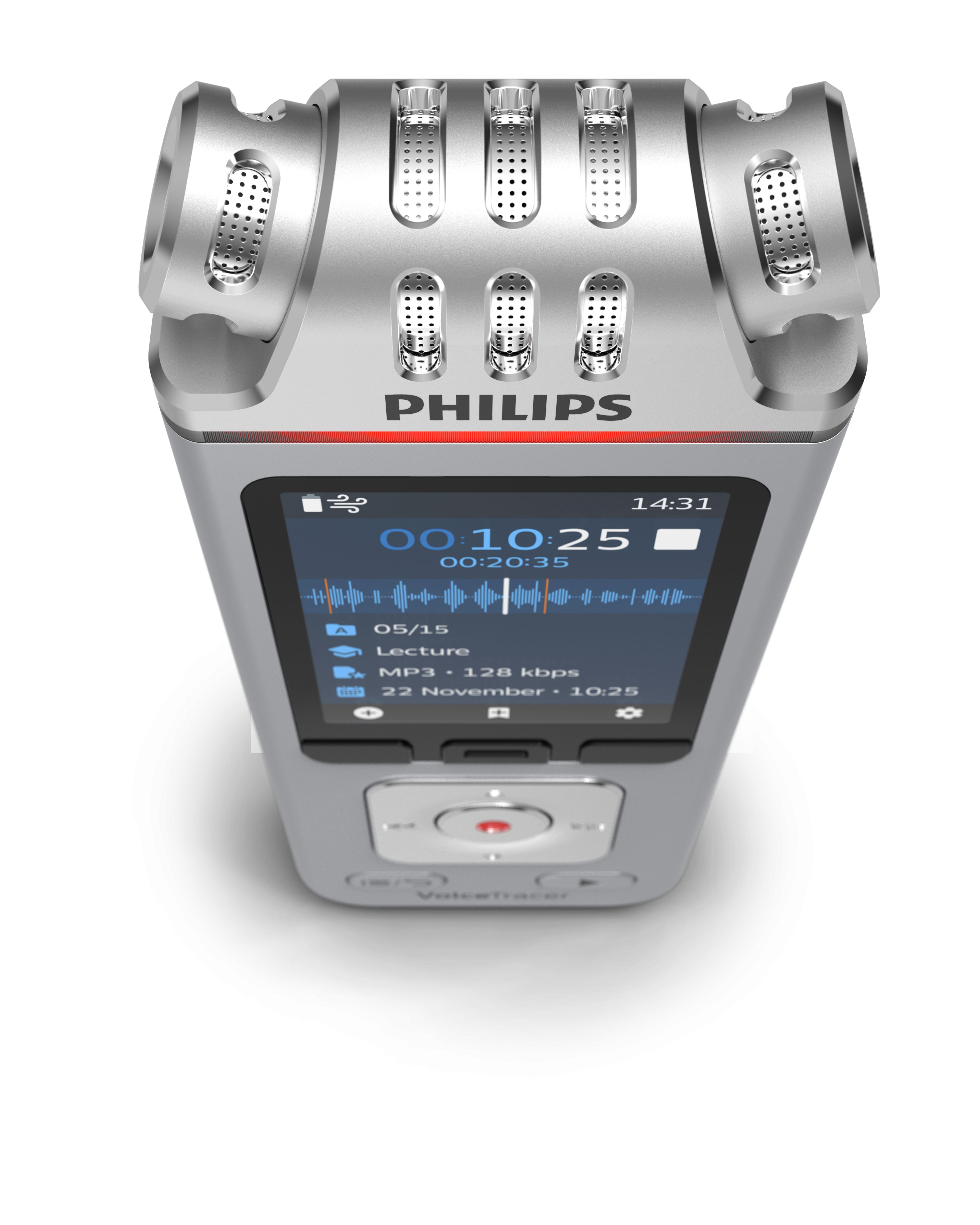 Philips DVT4110 Audiorecorder Digitales Diktiergerät (8GB, Clearvoice Technologie, WIFI, App Steuerung und Datentransfer) – Bild 4 von 5