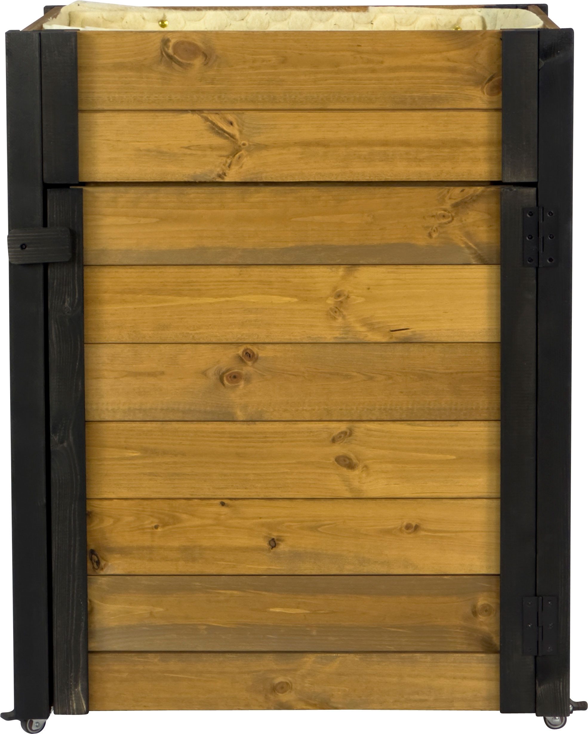 dobar green label Hochbeet rollbar, mit Staufach, inkl. Schafswolle, Gr. L, Maße: ca. 60 x 40 x 80 cm bei einem Gewicht von ca. 15,40 kg