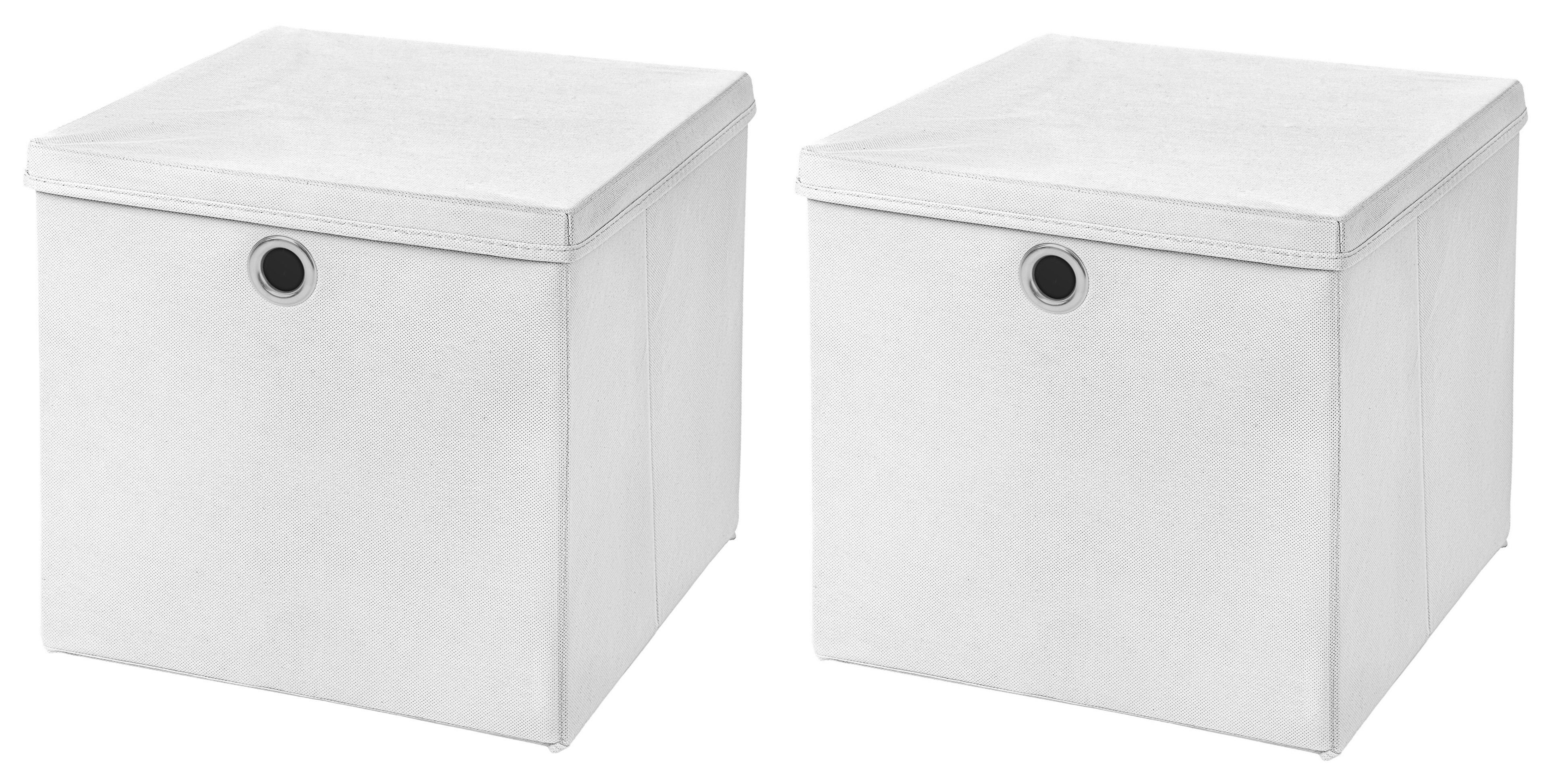 StickandShine Faltbox 2 Stück Faltboxen 28 x 28 x 28 cm faltbar mit Deckel Aufbewahrungsbox