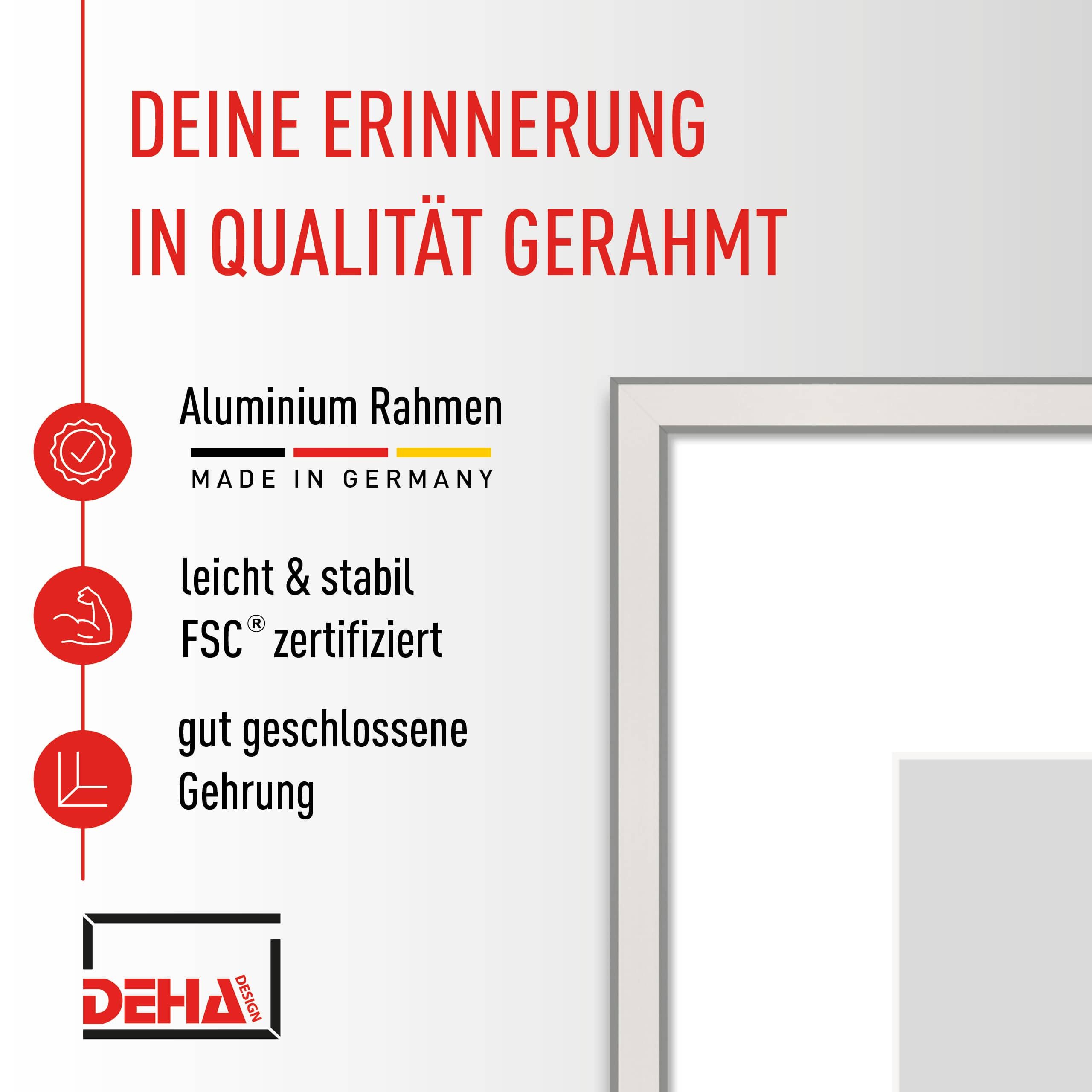 DEHA DESIGN Bilderrahmen Aluminium Bilderrahmen Memoria, (1 St)
