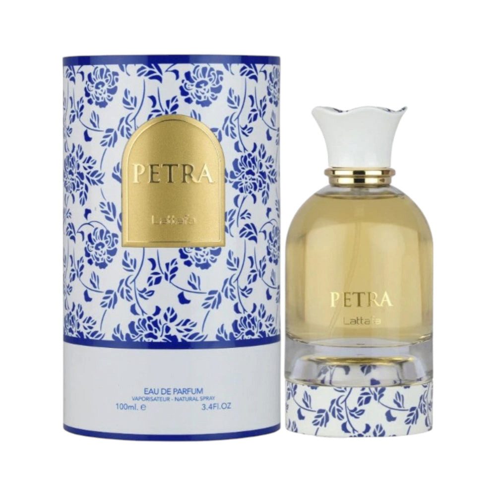Lattafa Eau de Parfum PETRA Eau de Parfum 100 ml + Parfümzerstäuber (leer) Set
