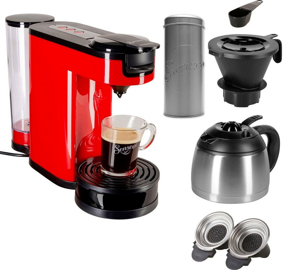 Philips Senseo Kaffeepadmaschine SENSEO® Switch HD6592/80, 1l Kaffeekanne,  Papierfilter, Kaffeepaddose im Wert von 9,