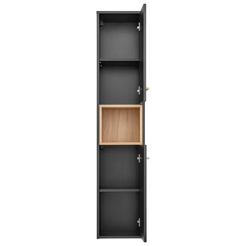 Lomadox Hochschrank BOLOGNA-56 Badezimmer in anthrazit mit Artisan Eiche Nb., B/H/T: ca. 36/170/33 cm