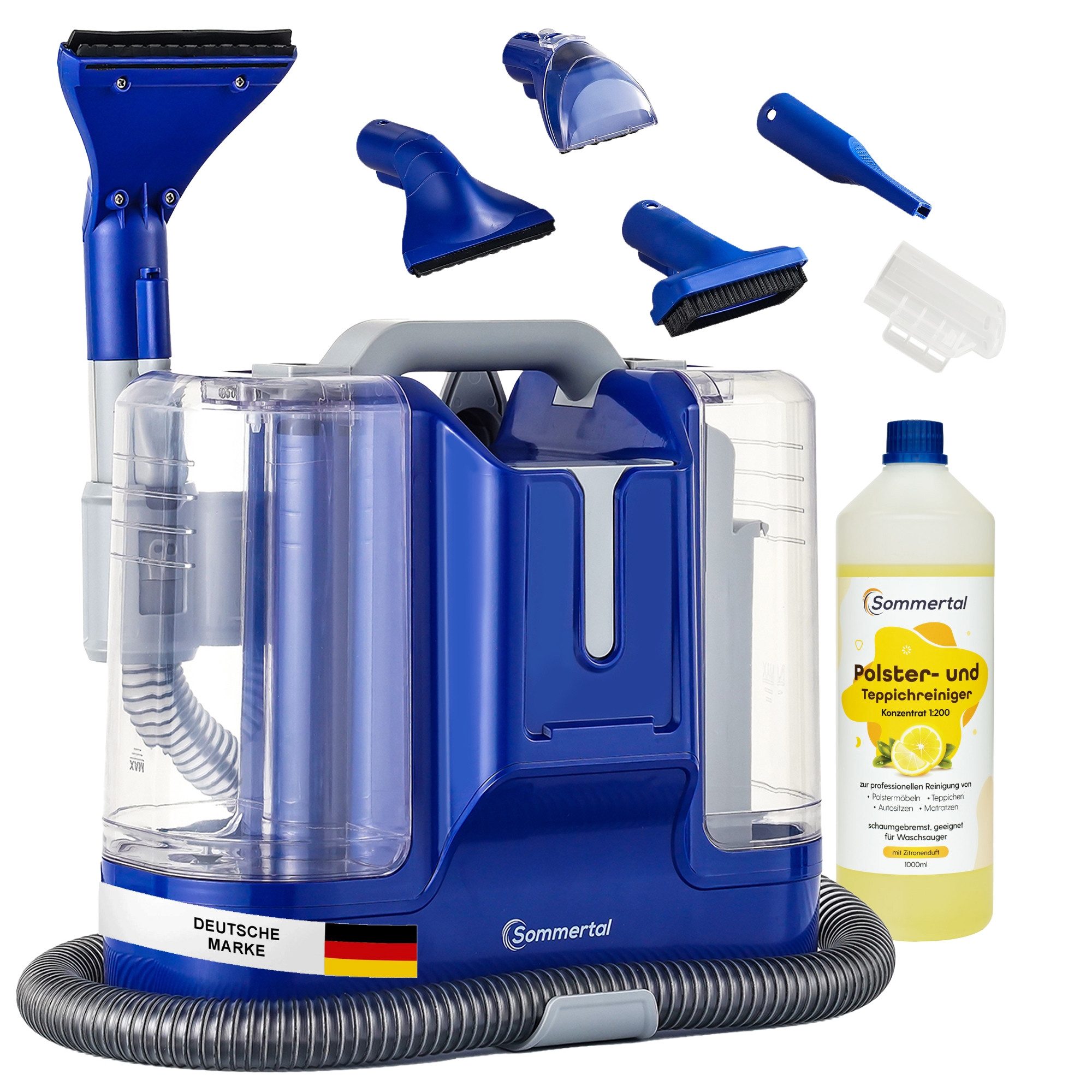 Teppichreinigungsgerät SOMMERTAL CompactCleaner WS450 5in1 +1L Polsterreiniger