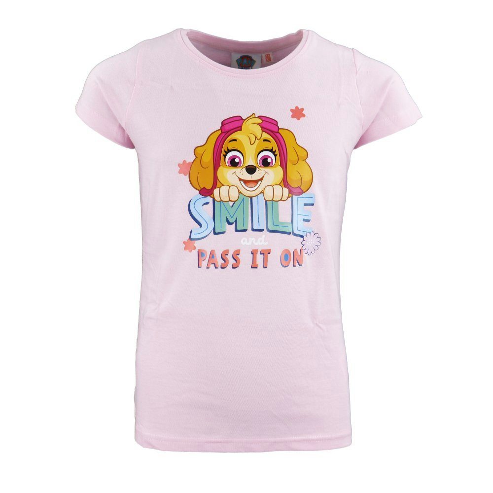 100% 128, Print-Shirt Patrol Gr. Skye T-Shirt Mädchen PATROL PAW Baumwolle Kinder Paw bis 98