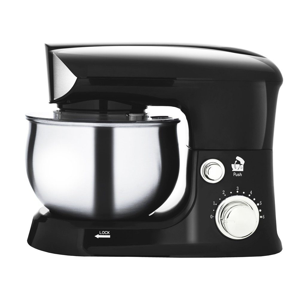 ADLER EUROPE Küchenmaschine AD 4226b, 1200 W, 3 l Schüssel, Knetmaschine, Planetarisches Rührwerk, Knethaken, Schneebesen, Schwarz